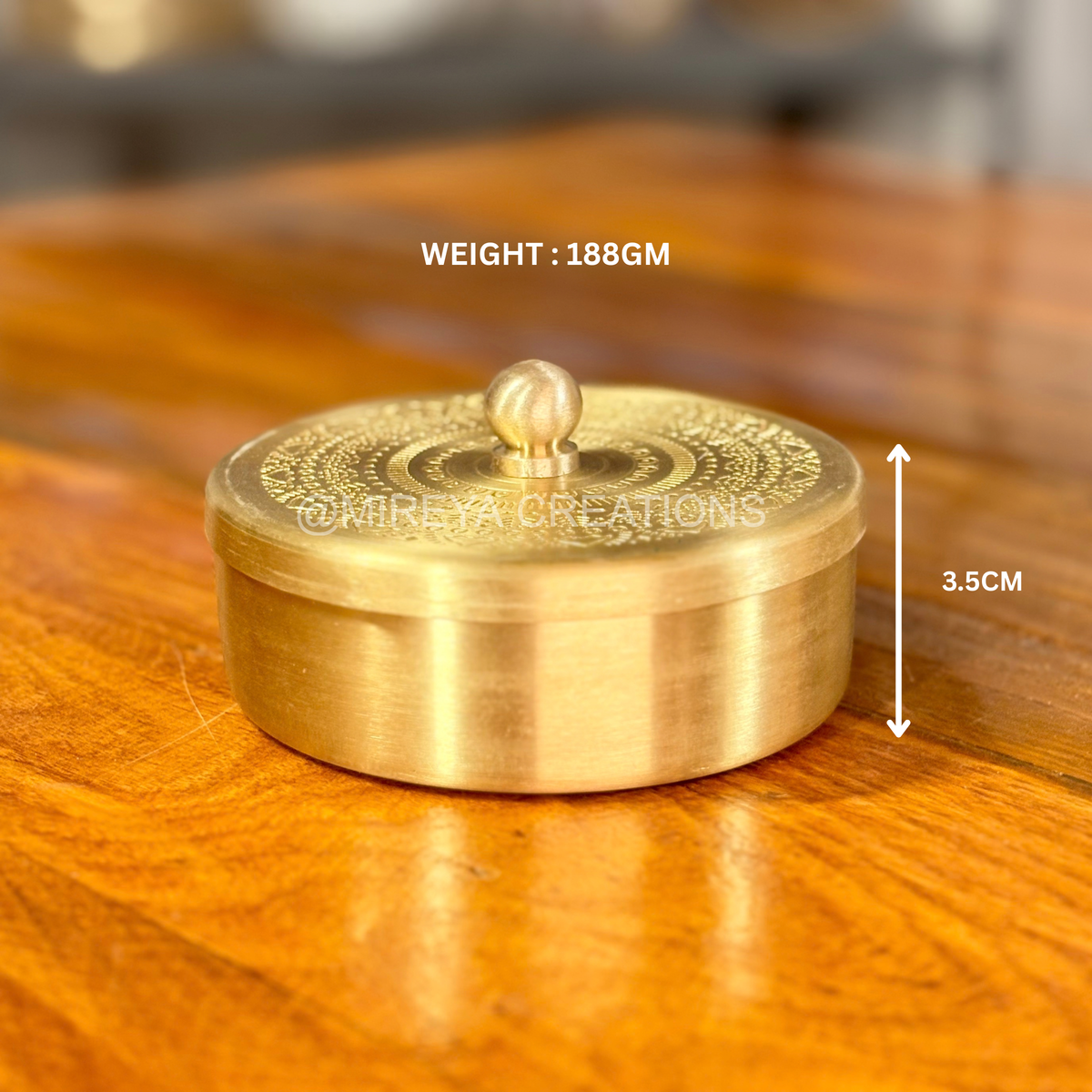 Brass Dry Fruit Box + Decorative Jar + Pack of Ferrero Rocher + Customised Card