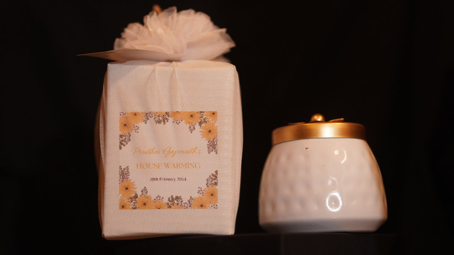 White Cone Decorative Jar + - Perfect Return Gifts !