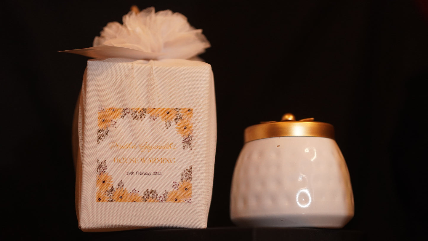 White Cone Decorative Jar + - Perfect Return Gifts !