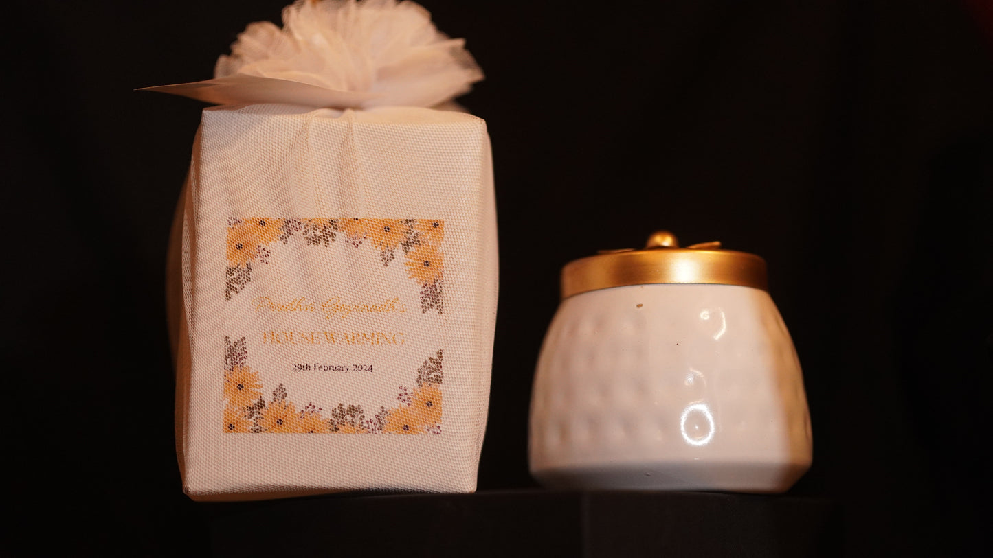 White Cone Decorative Jar + - Perfect Return Gifts !