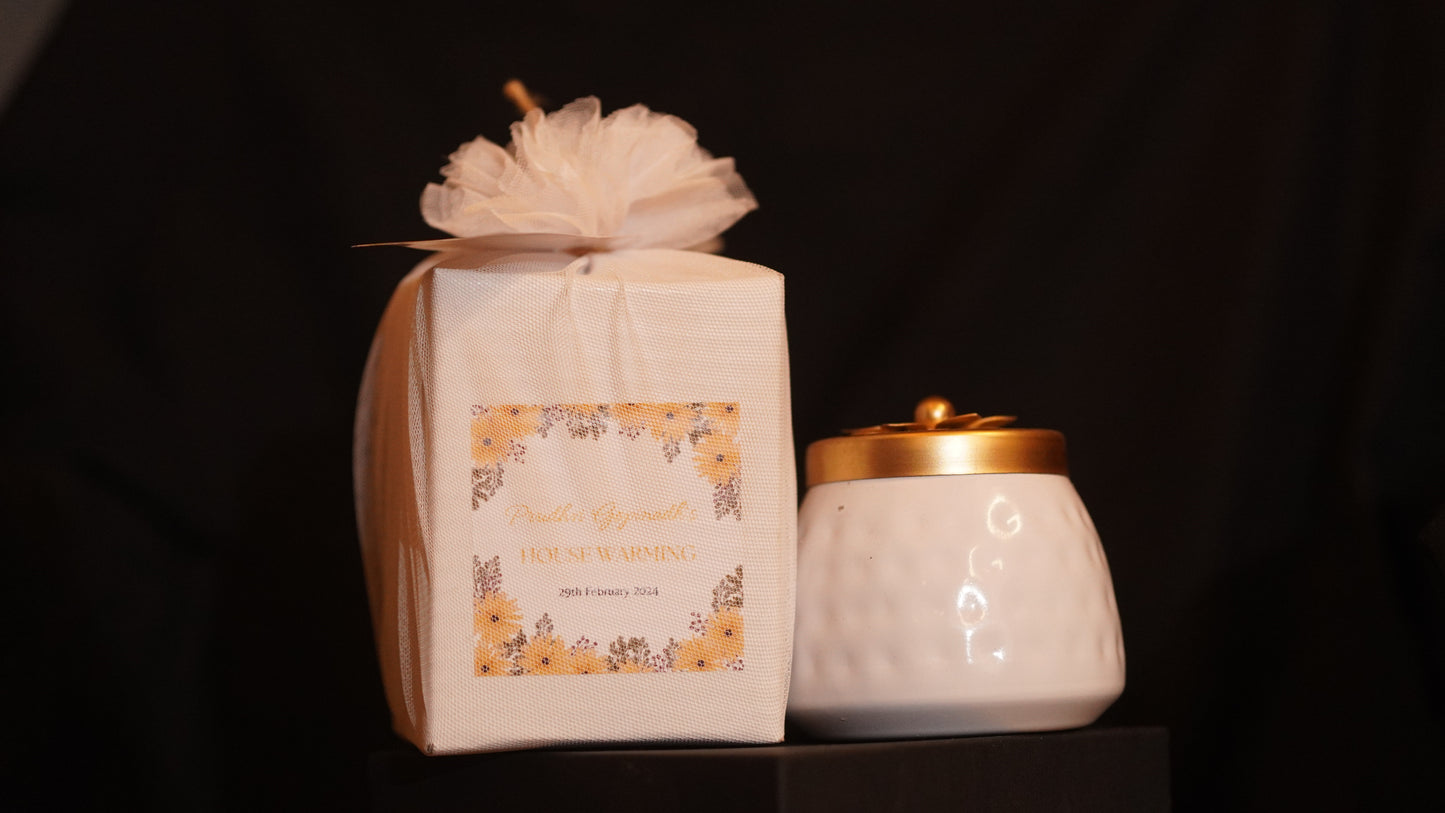 White Cone Decorative Jar + - Perfect Return Gifts !