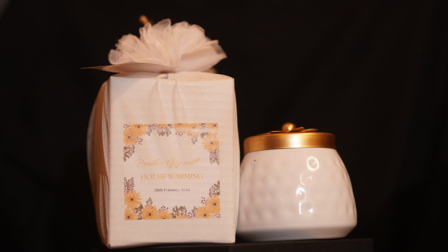 White Cone Decorative Jar + - Perfect Return Gifts !