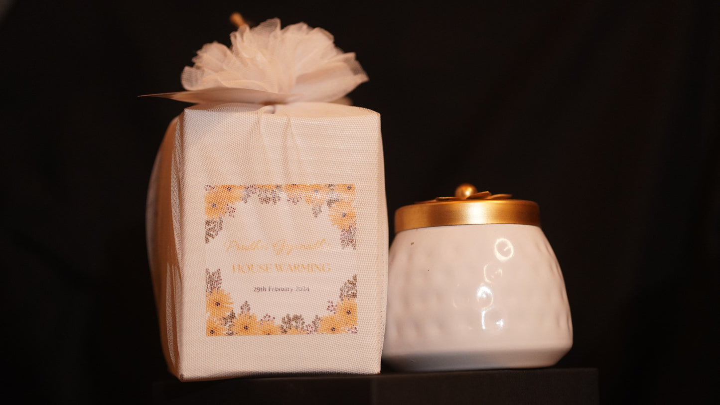 White Cone Decorative Jar + - Perfect Return Gifts !