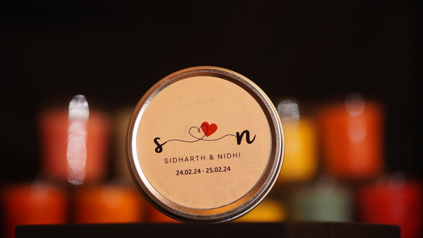 3oz Tin Candle + Potpourri Jar + Chocolate Bar - Perfect Return Gifts !