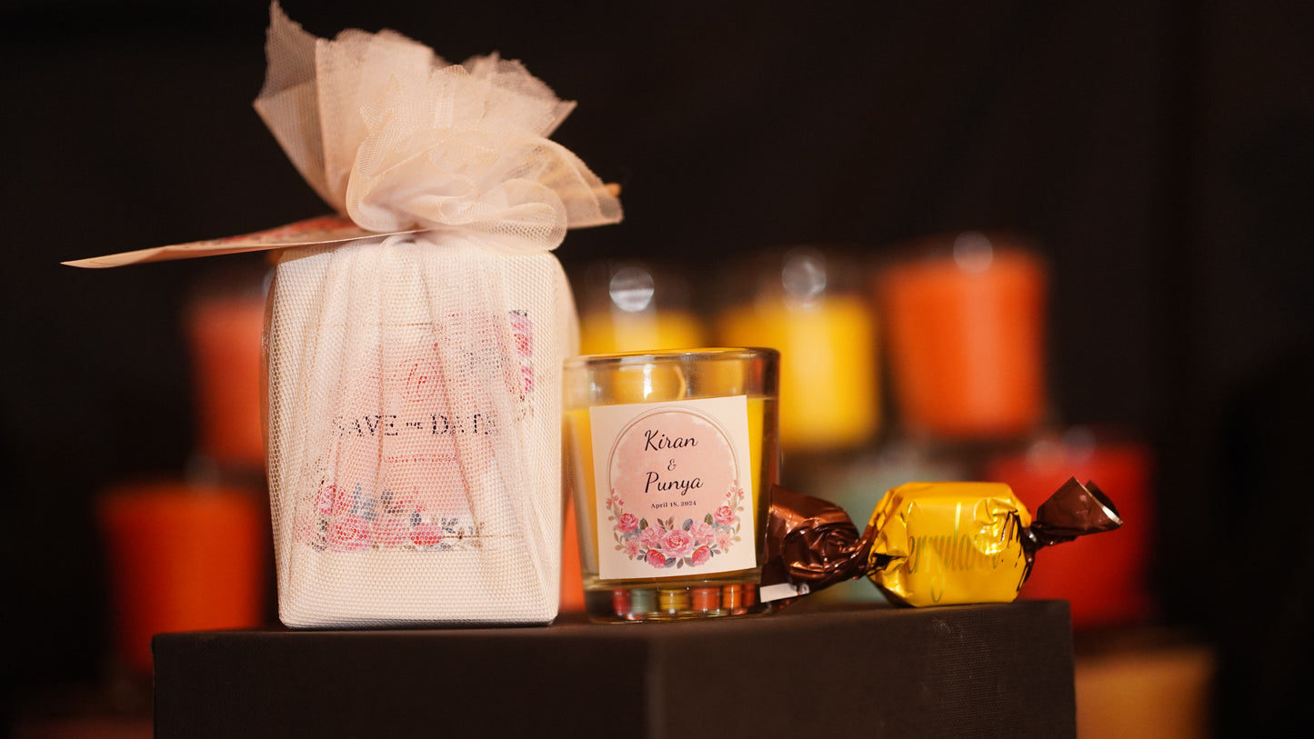 Shot Glass Candles + Chocolate - Perfect Return Gifts !