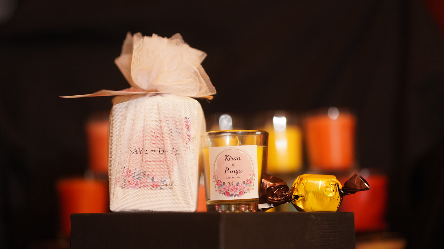 Shot Glass Candles + Chocolate - Perfect Return Gifts !