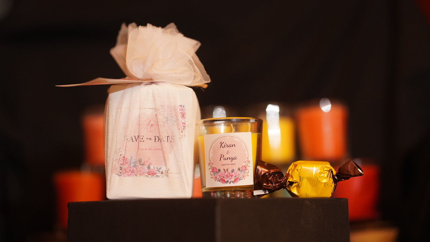 Shot Glass Candles + Chocolate - Perfect Return Gifts !