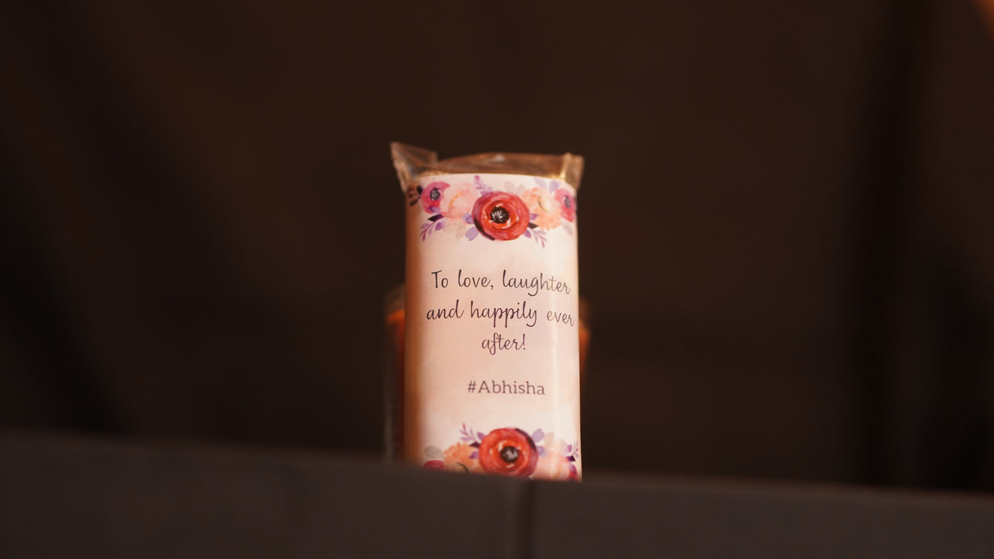 Decorative Jar + Shot Glass Candle + Potpourri Pouch + Tealight Pouch + Chocolate Bar - Perfect Return Gifts !