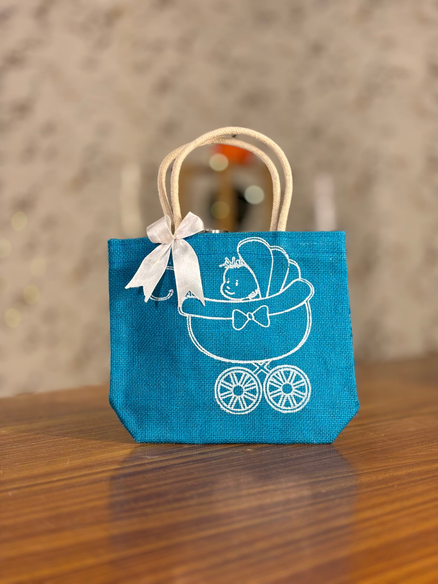 Baby Shower Jute Bags | Customisable Jute Return Gift | Affordable Baby Shower Favor Under Rs.150