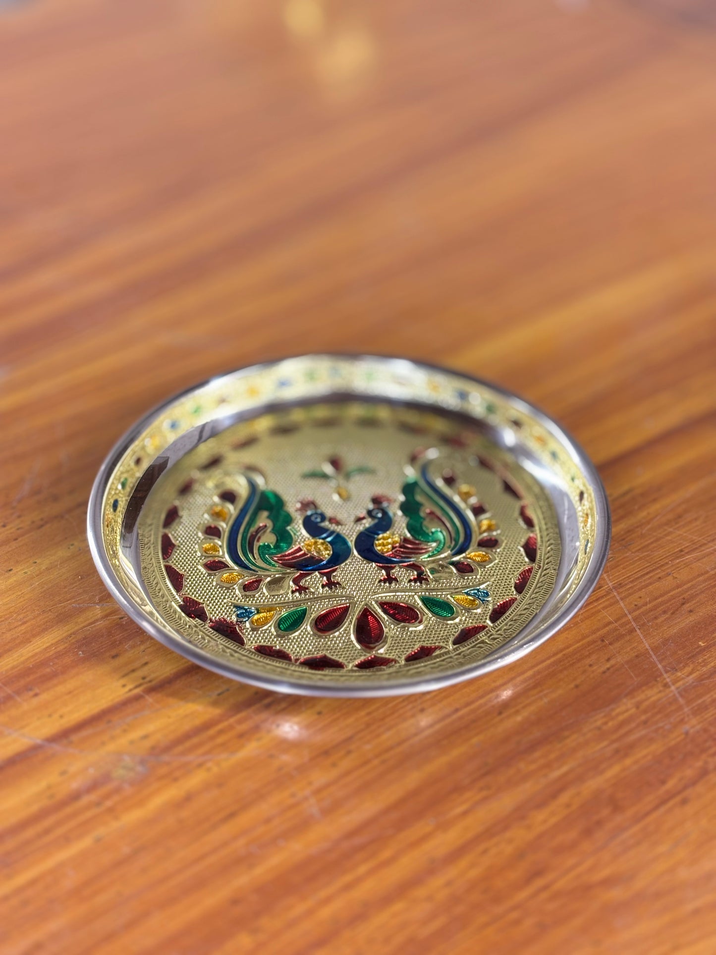 Meenakari Plate Return Gift | Decorative Meenakari Puja Plate | Wedding & Festival Favor