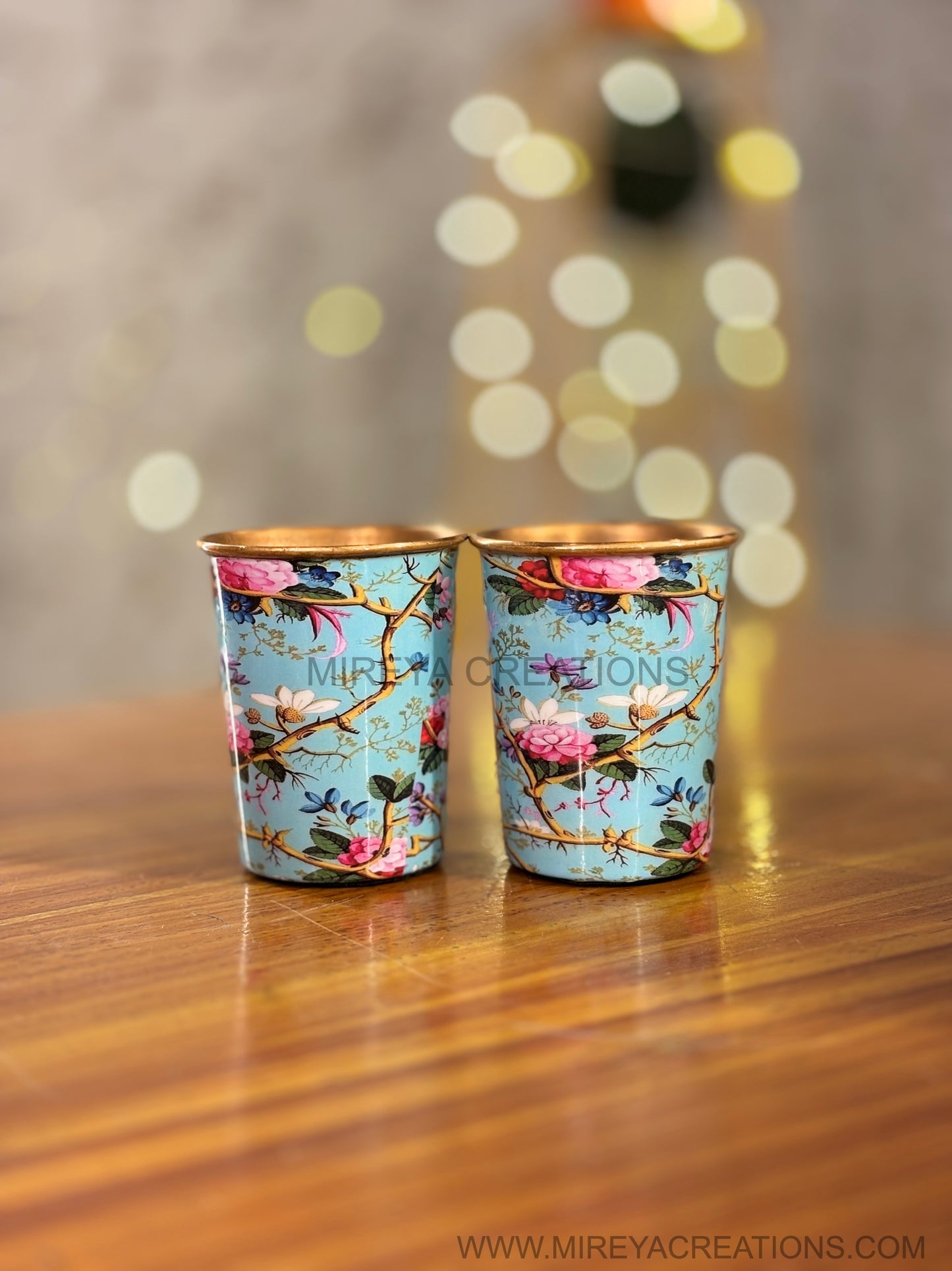 Printed Copper Glass (Set of 2 ) Return Gift | Premium Copper Glass | Wedding & Housewarming Favor Under ₹1000