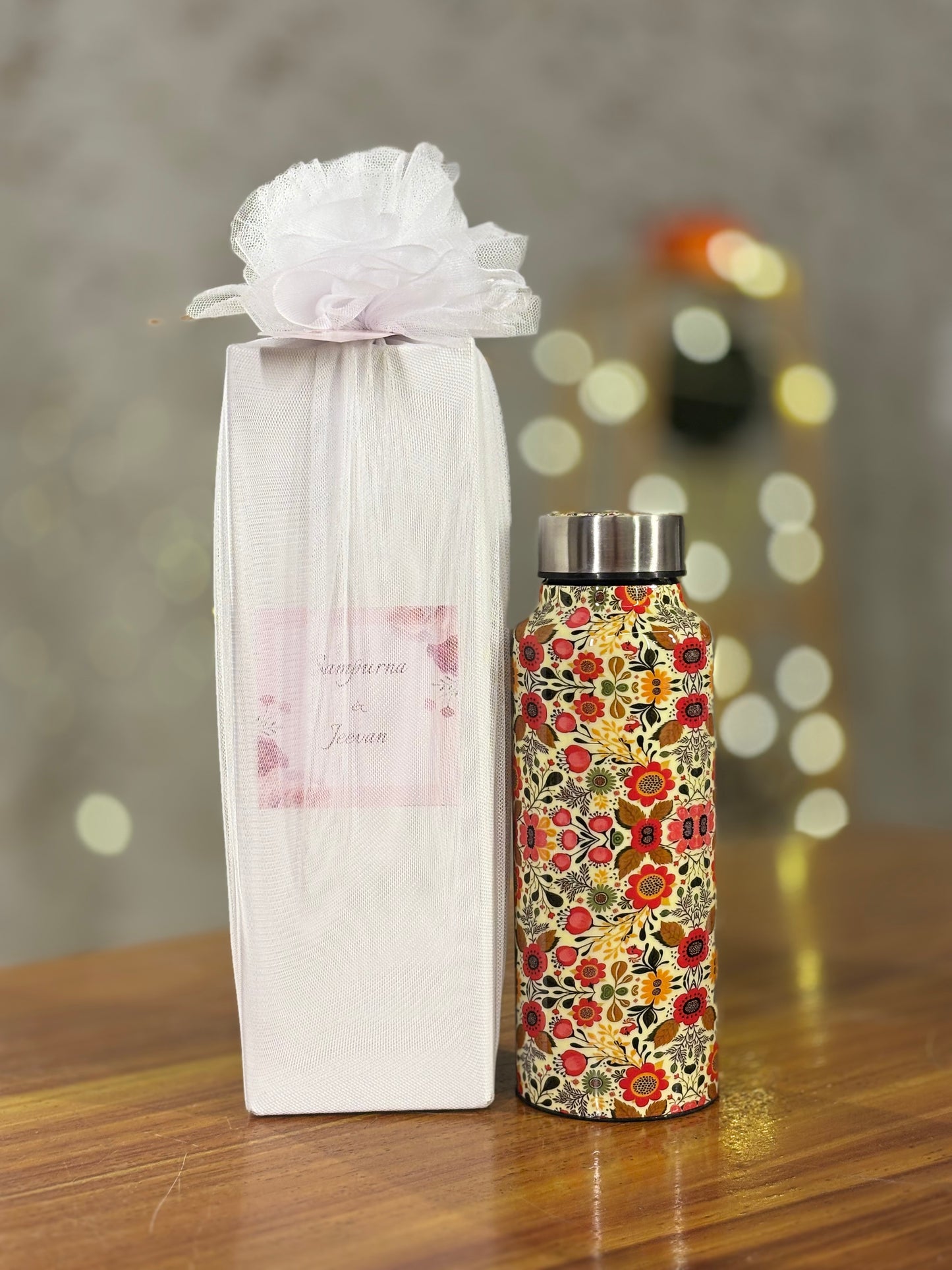Printed Stainless Steel Bottle Return Gift | Stylish Printed Water Bottle | Wedding & Corporate Favor Under ₹500