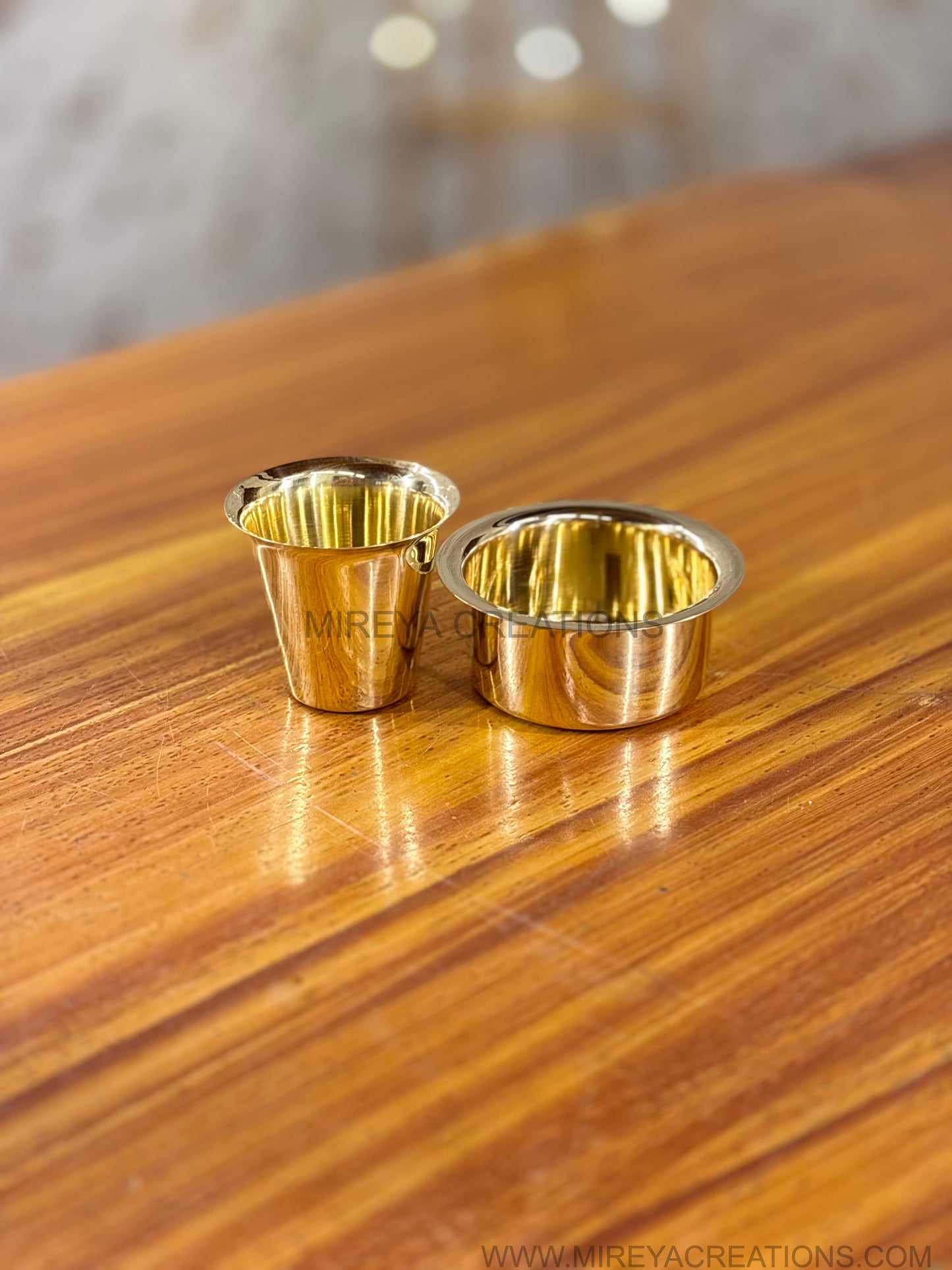 Mini Brass Dabara Tumbler Set Return Gift | Traditional Brass Coffee Set in Pastel Gift Box | Wedding & Housewarming Favor Under ₹500