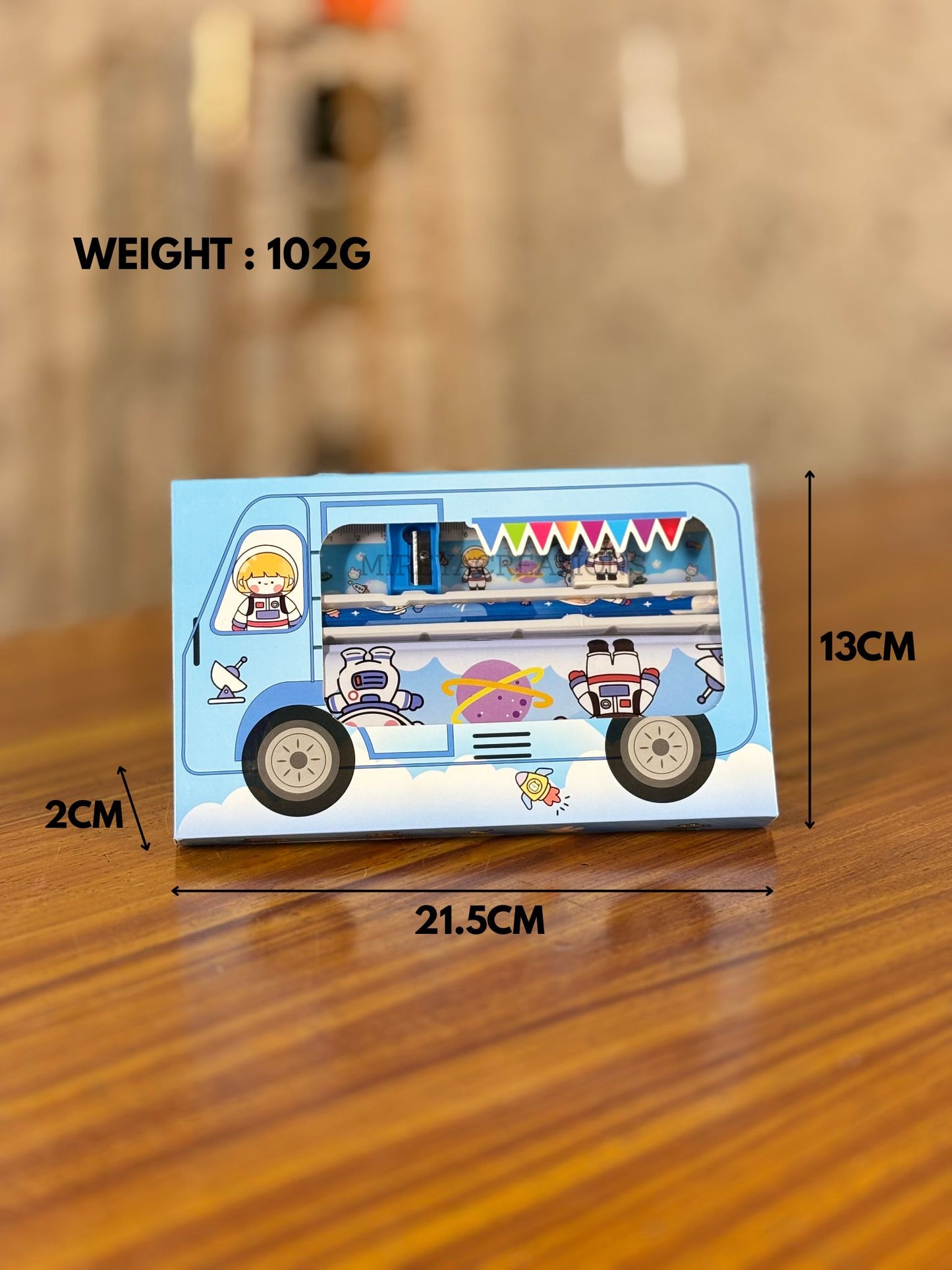 Kids Bus Shaped Stationery Gift Set Return Gift | Colourful Stationery Hamper for Children | Birthday & School Event Favor Under ₹150