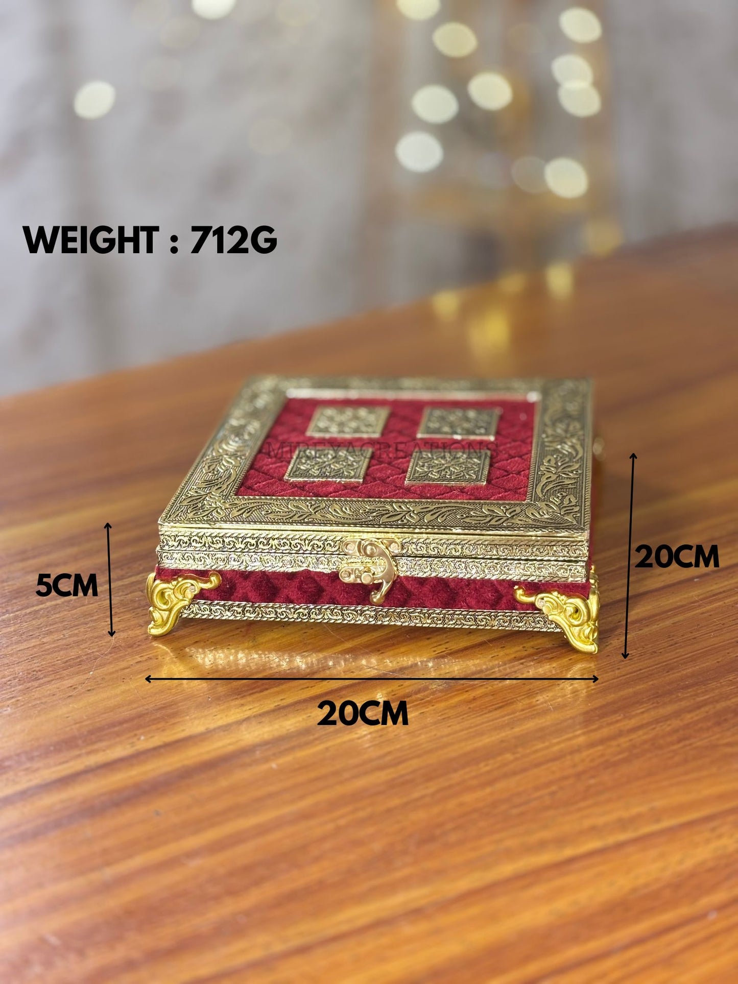 Premium Red & Gold Dry Fruit Box Return Gift | Royal Assorted Dry Fruits Hamper | Wedding & Festive Favor Under ₹1000