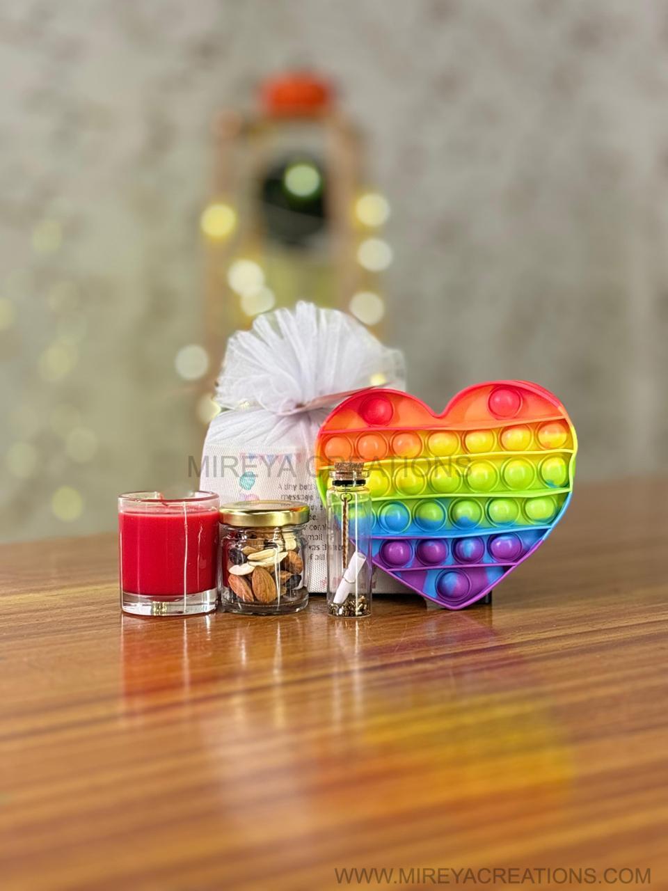 Nuts Jar + Candle + Toy Combo Return Gift | Mixed Gift Hamper | Birthday & Party Favor Under ₹300