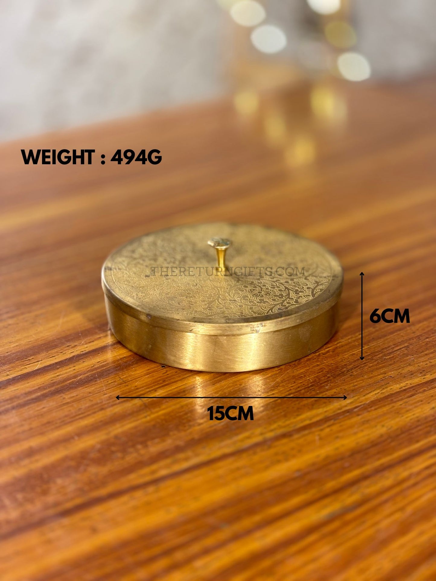 6 Inch Brass Spice Box Return Gift | Traditional Brass Masala Box | Wedding & Home Favor Under ₹1000
