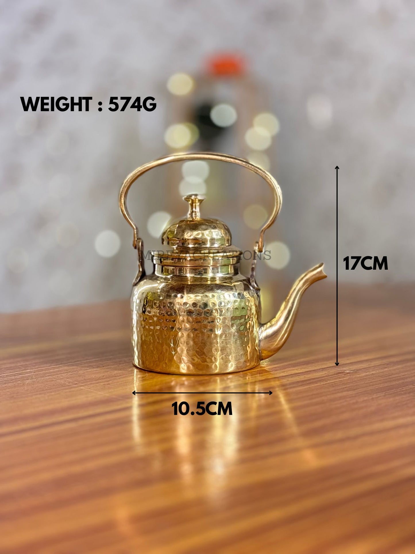 Hammered Brass Kettle & 2Pcs Khulkad Glasses Gift Set Return Gift | Mint Green Floral Gift Box Hamper | Wedding & Festive Favor Under ₹3200