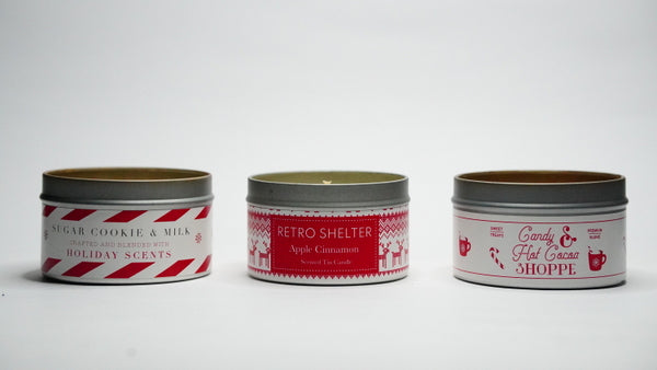 CHRISTMAS Scented Tin Candles (Set of 3)