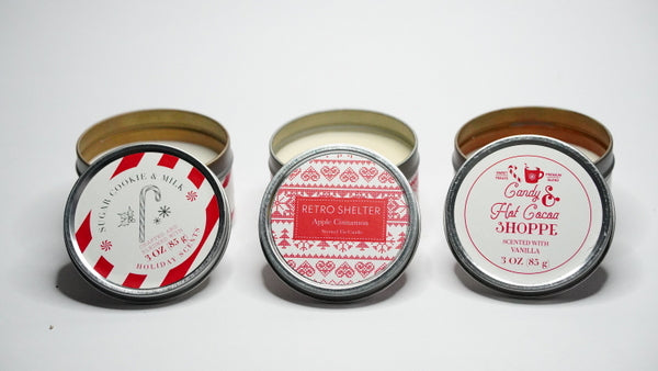 CHRISTMAS Scented Tin Candles (Set of 3)