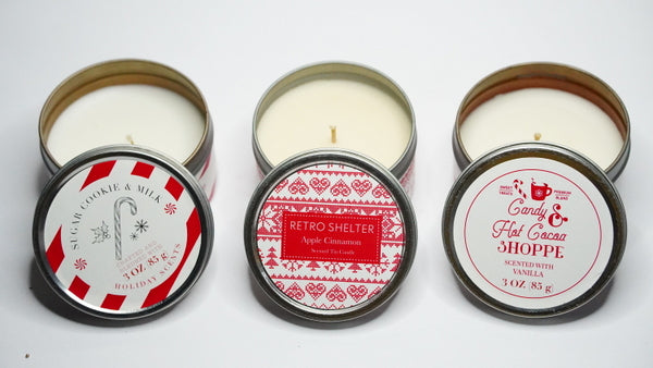 CHRISTMAS Scented Tin Candles (Set of 3)