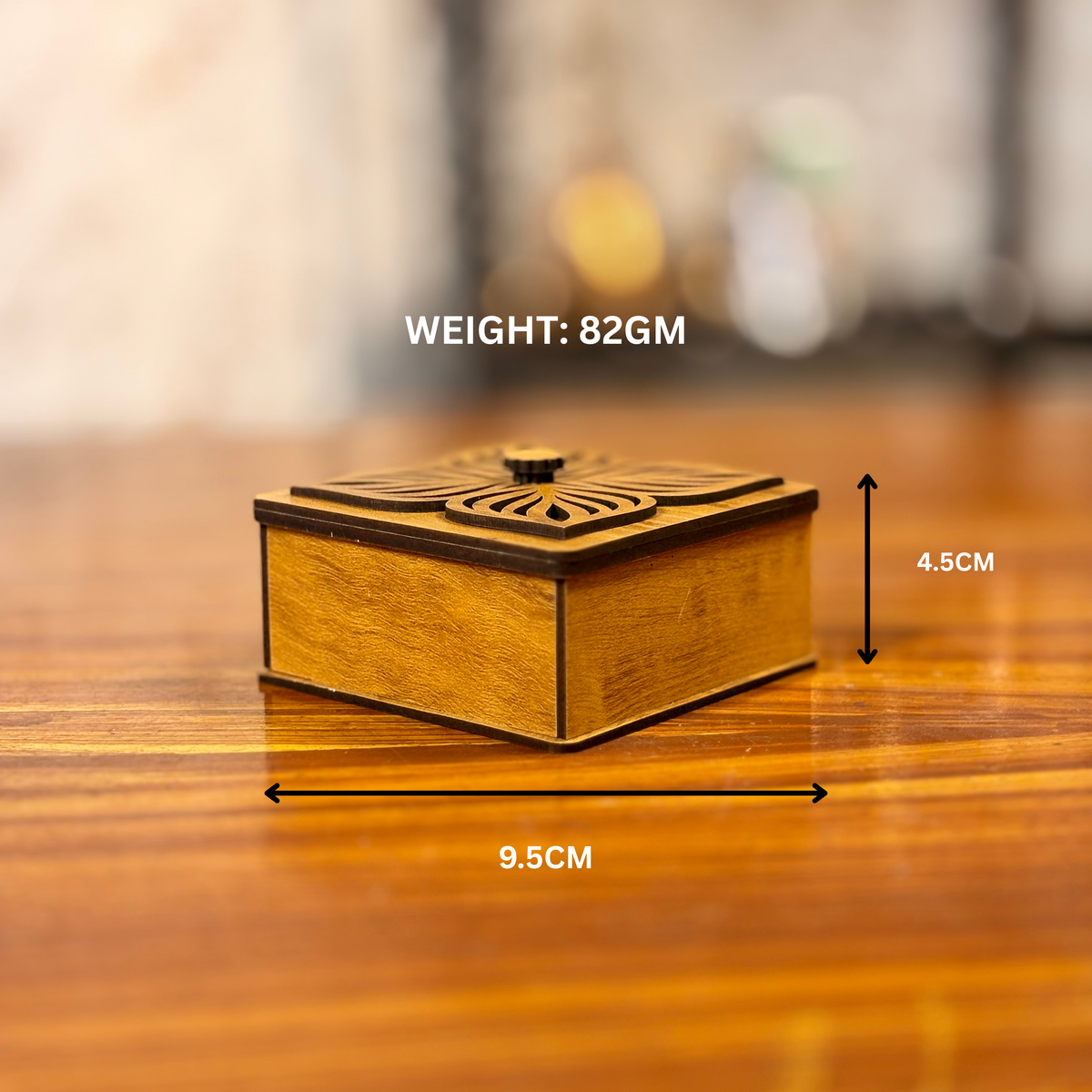 Wooden decorative Box + Slub Glass + Ceramic Burner + Customised Card