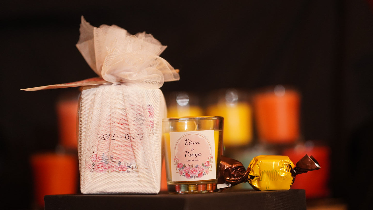 Shot Glass Candles + Chocolate - Perfect Return Gifts !