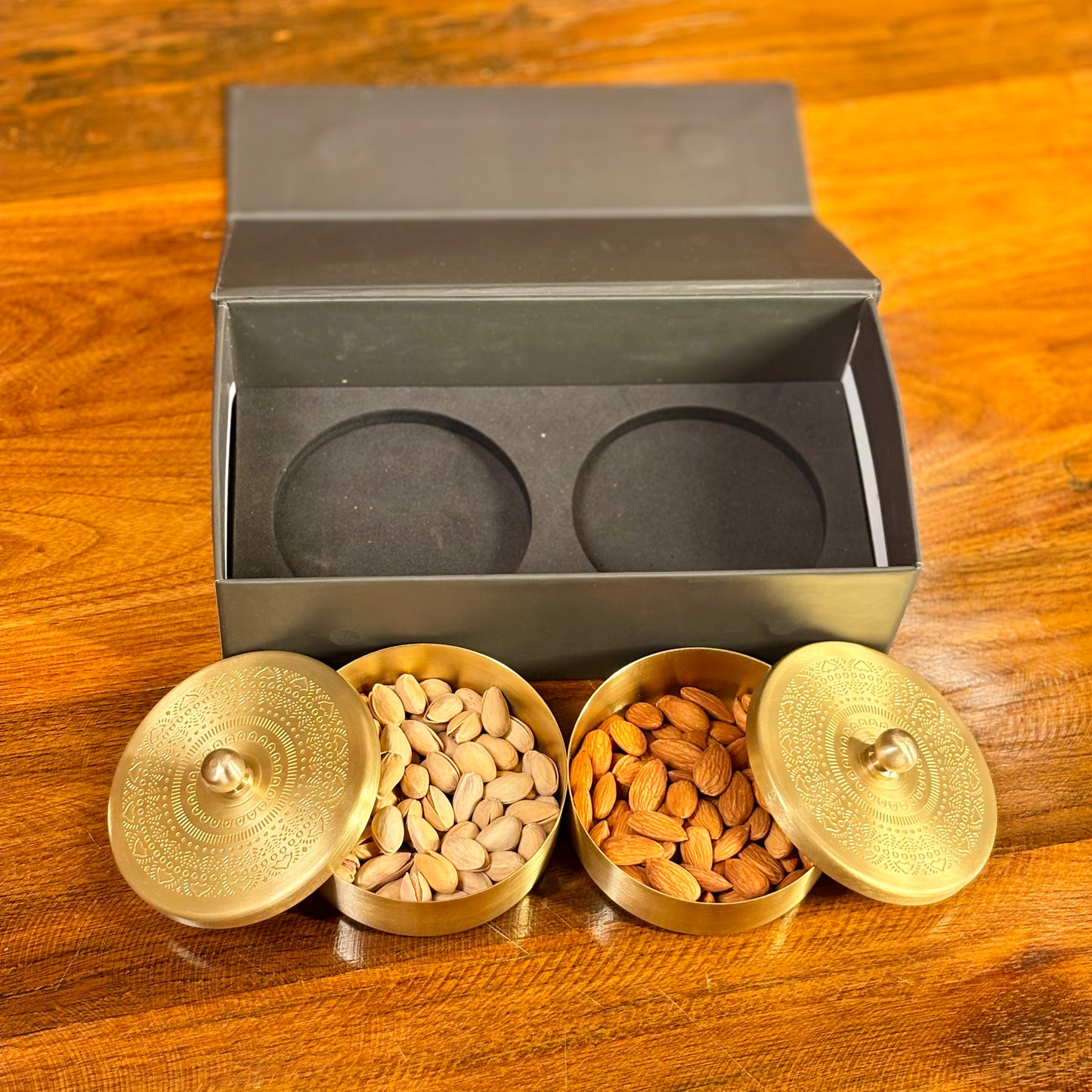 Set of 2 Premium Brass Dry fruit Boxes