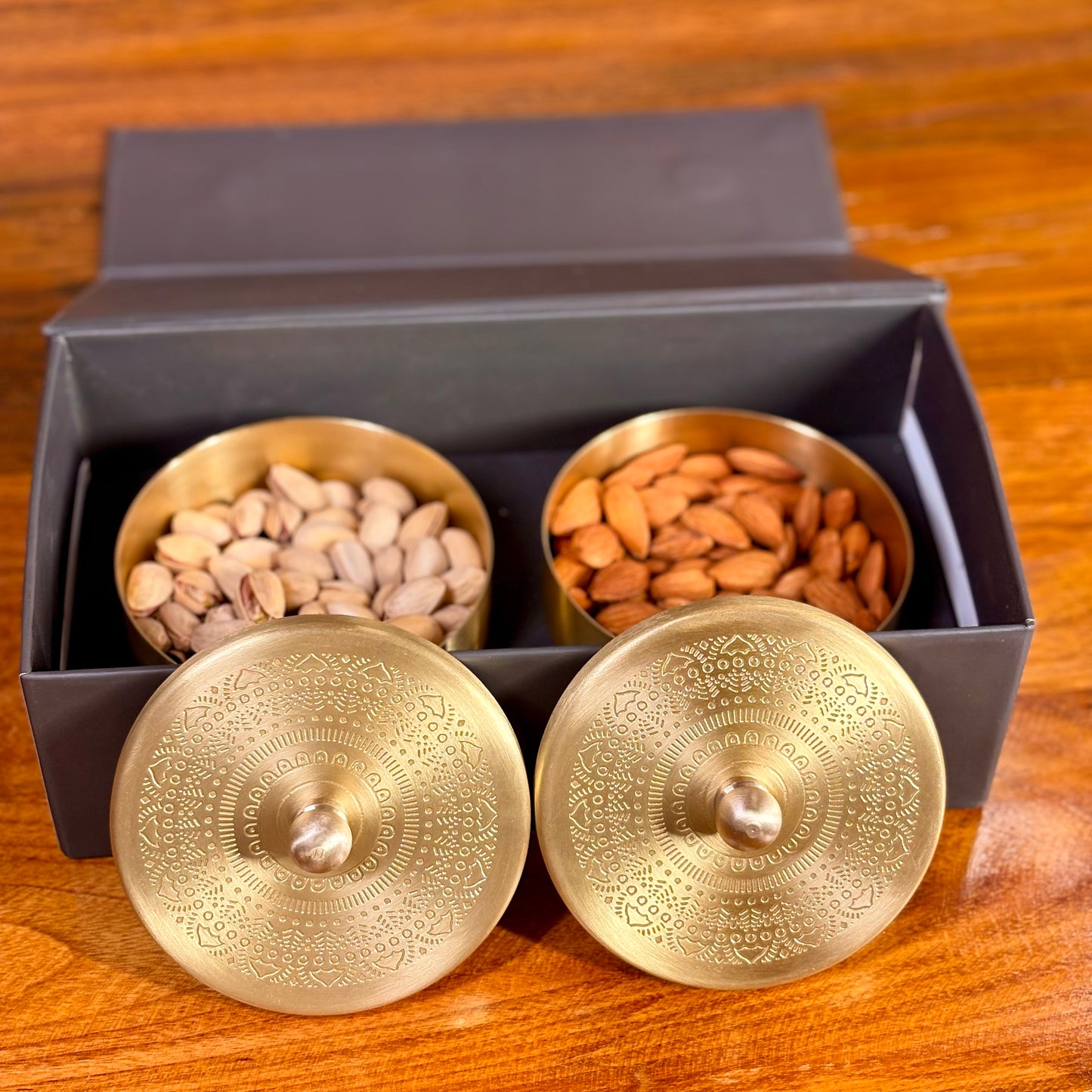 Set of 2 Premium Brass Dry fruit Boxes