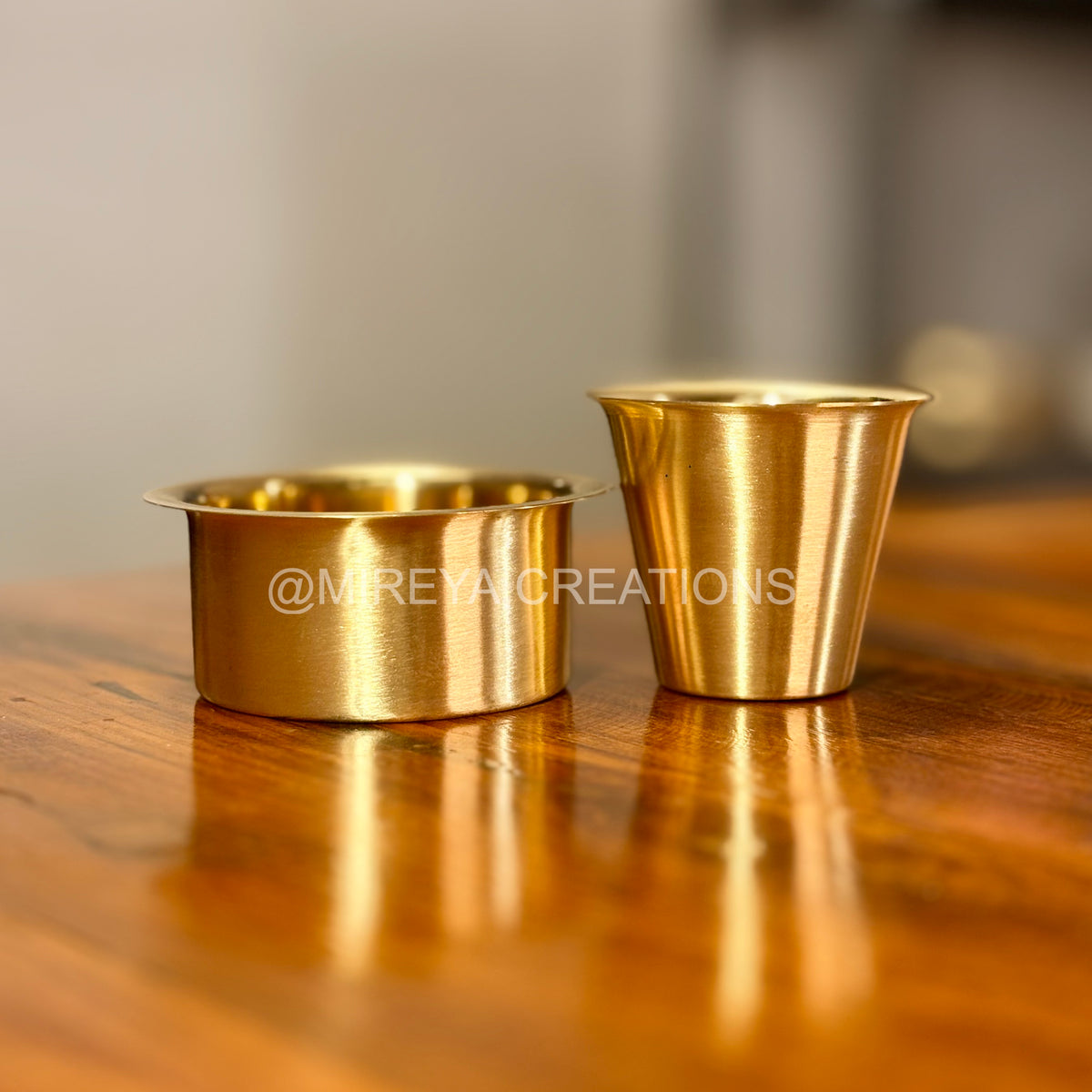 Brass Lamp + Set of 2 Brass Dabara + Coffee Filter