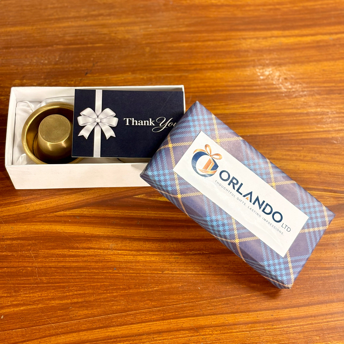 Brass Coffee Dabara + Decorative Cone Jar + Customized Card