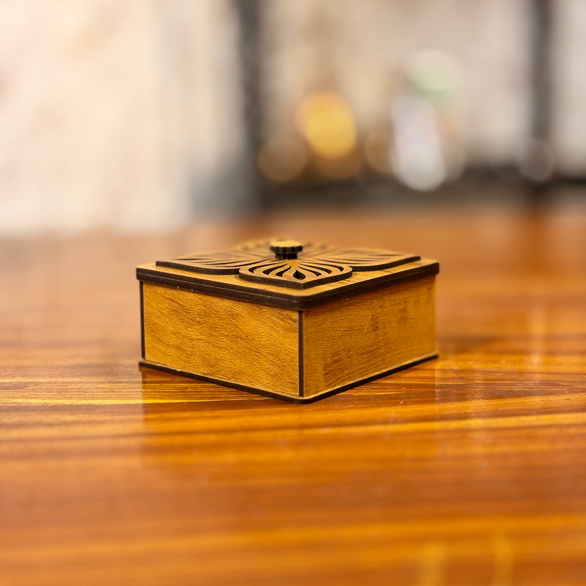 Wooden decorative Box + Slub Glass + Ceramic Burner + Customised Card