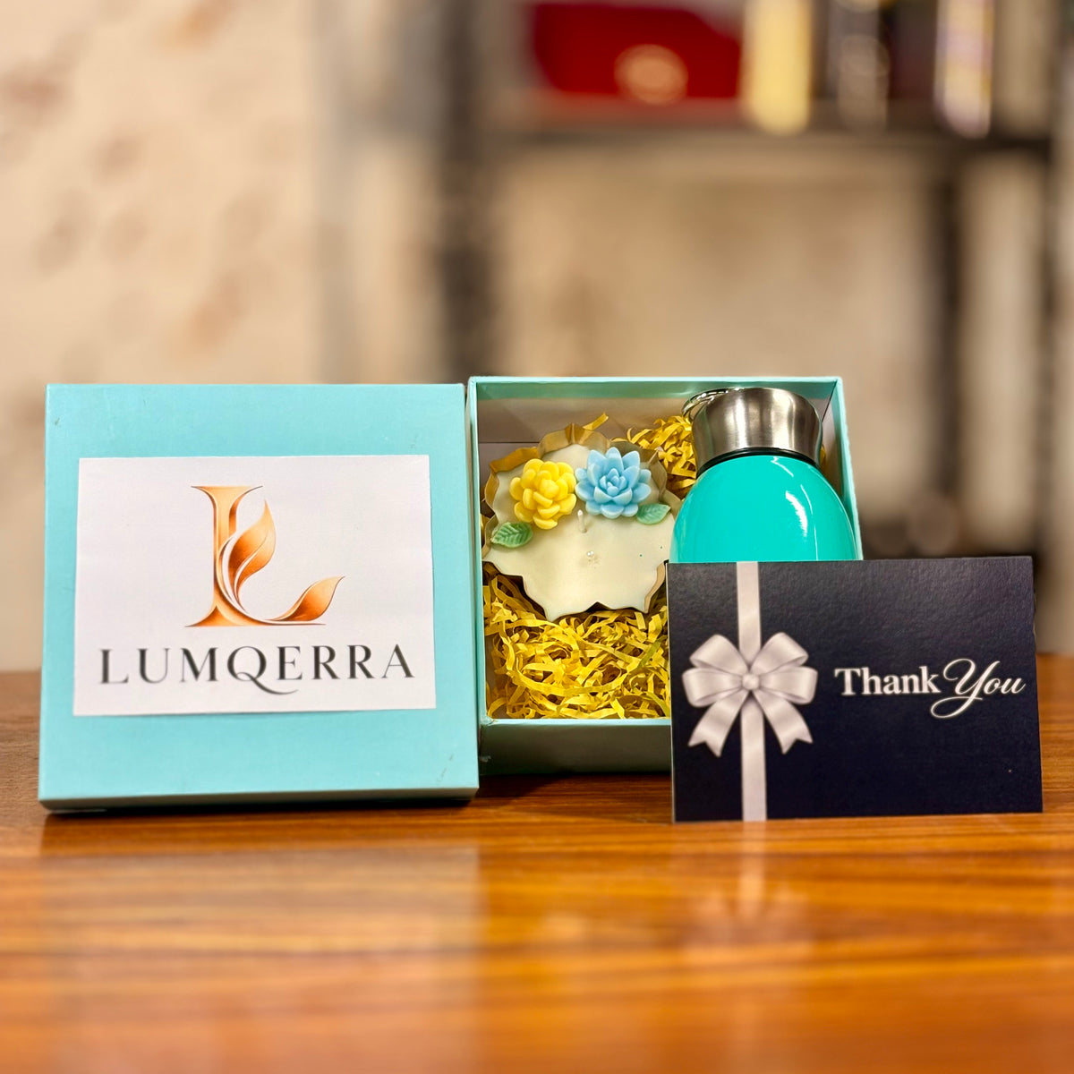 Urli Candle + Mini Flask (300ml) + Customised Card