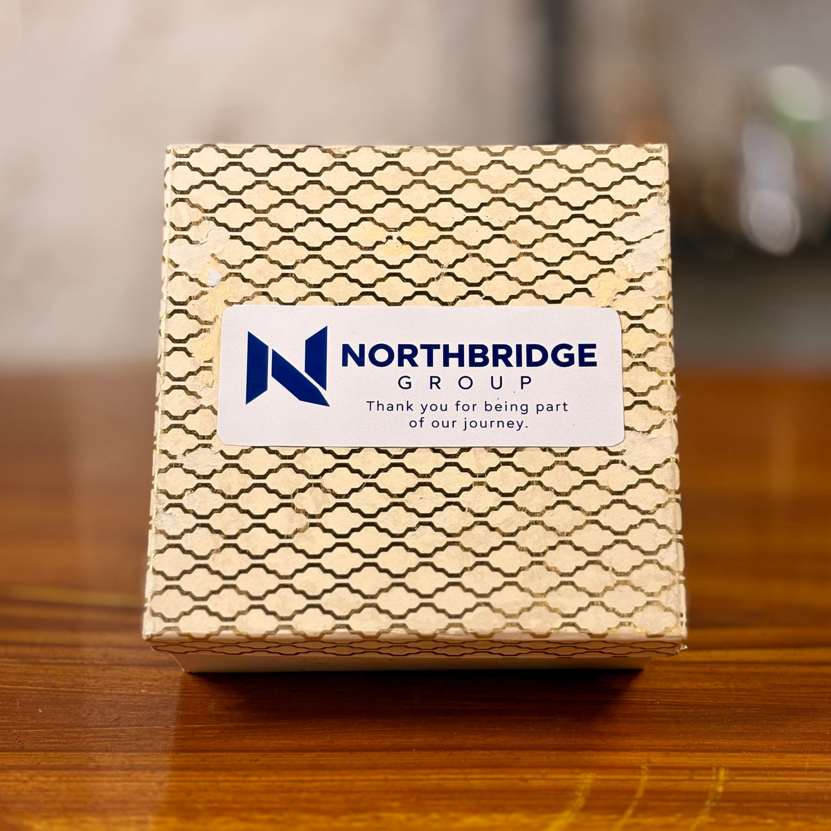Wooden decorative Box + Slub Glass + Ceramic Burner + Customised Card