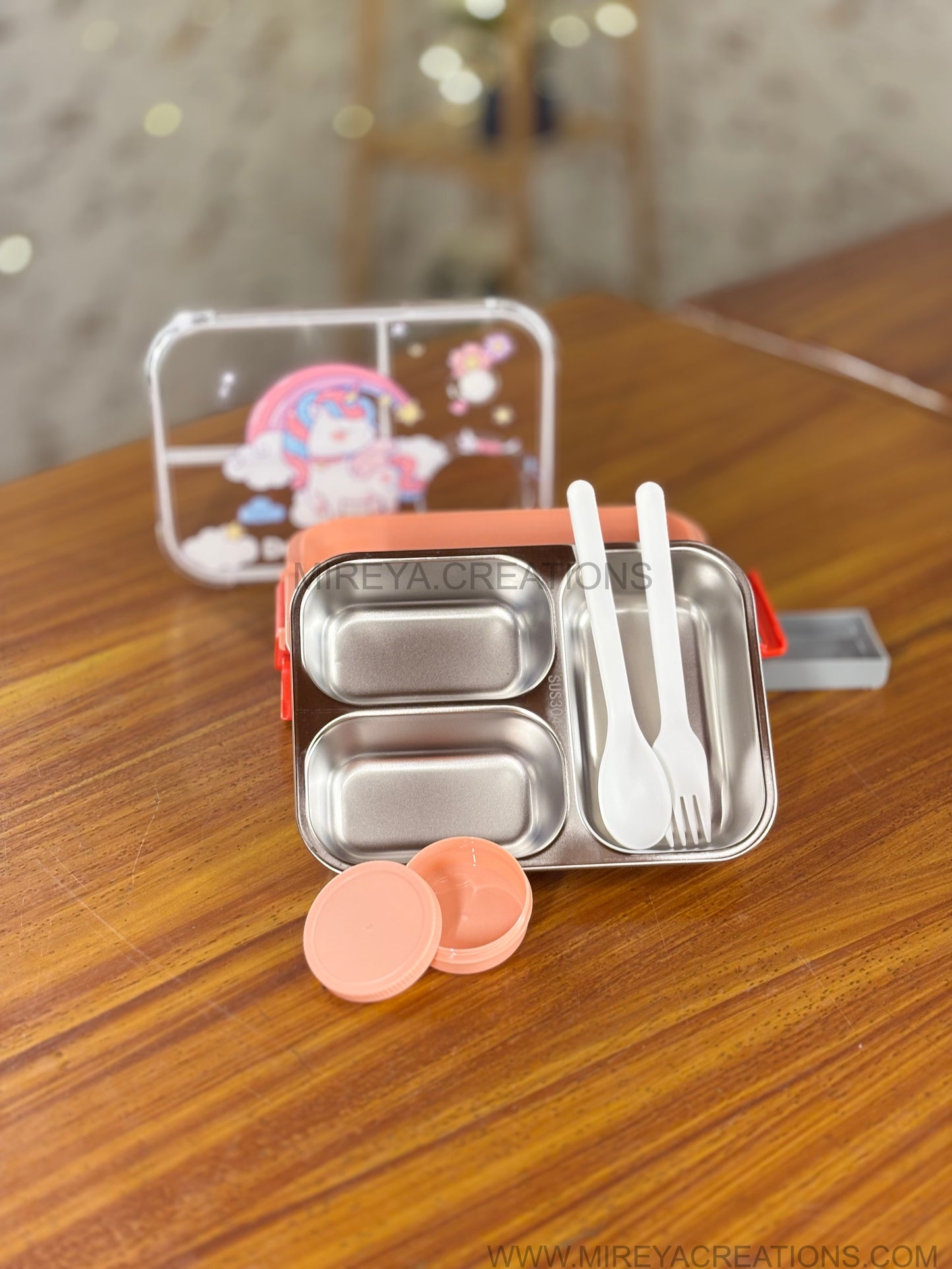 Unicorn Theme Stainless Steel Lunch Box Return Gift | Cute Kids Lunch Box with Unicorn Design | Birthday & School Favor Under ₹600