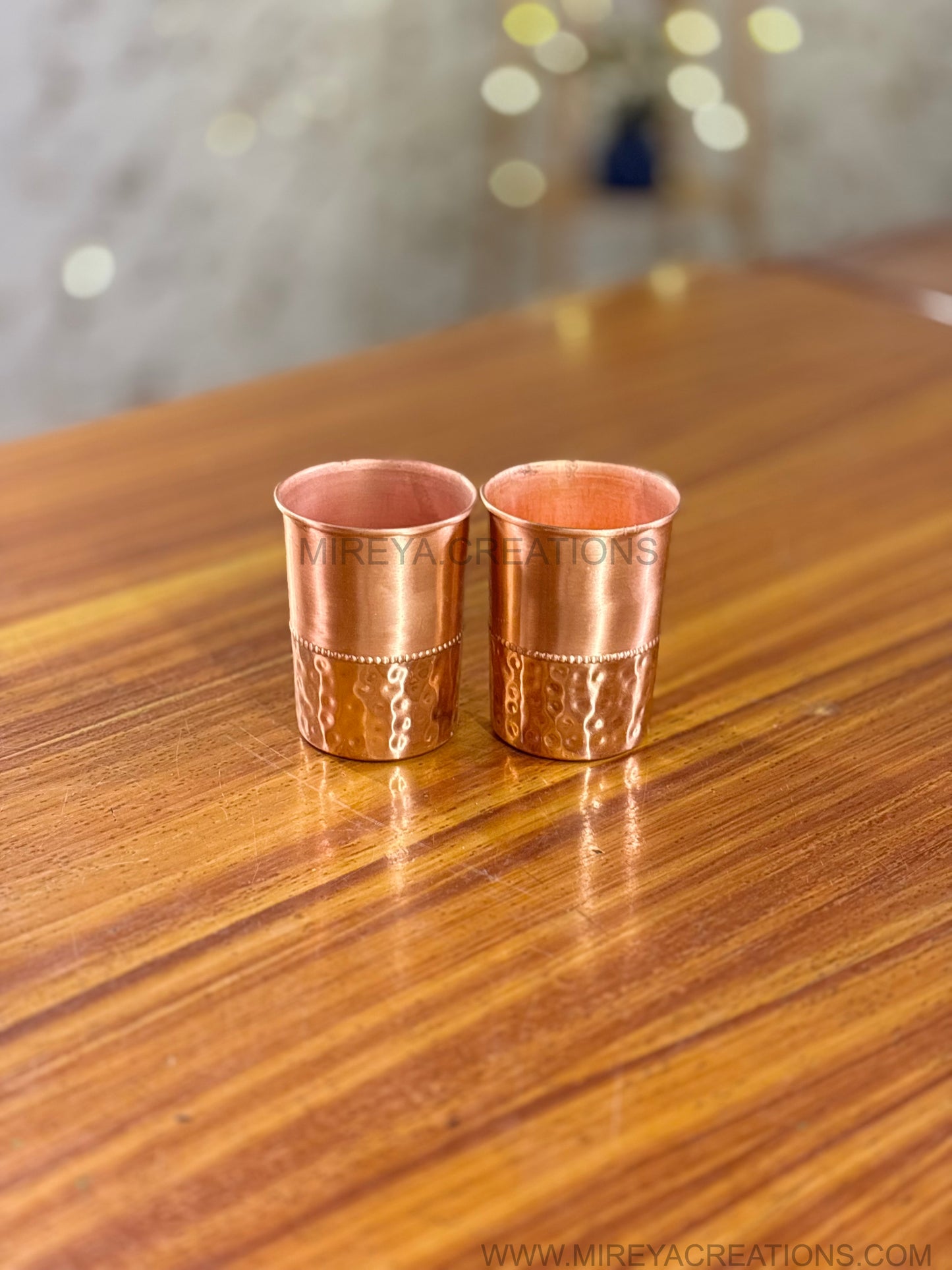 Hammered Pure Copper Glass Set Return Gift | Copper Drinking Glass Pair in Premium Gift Box | Wedding & Festive Favor Under ₹900