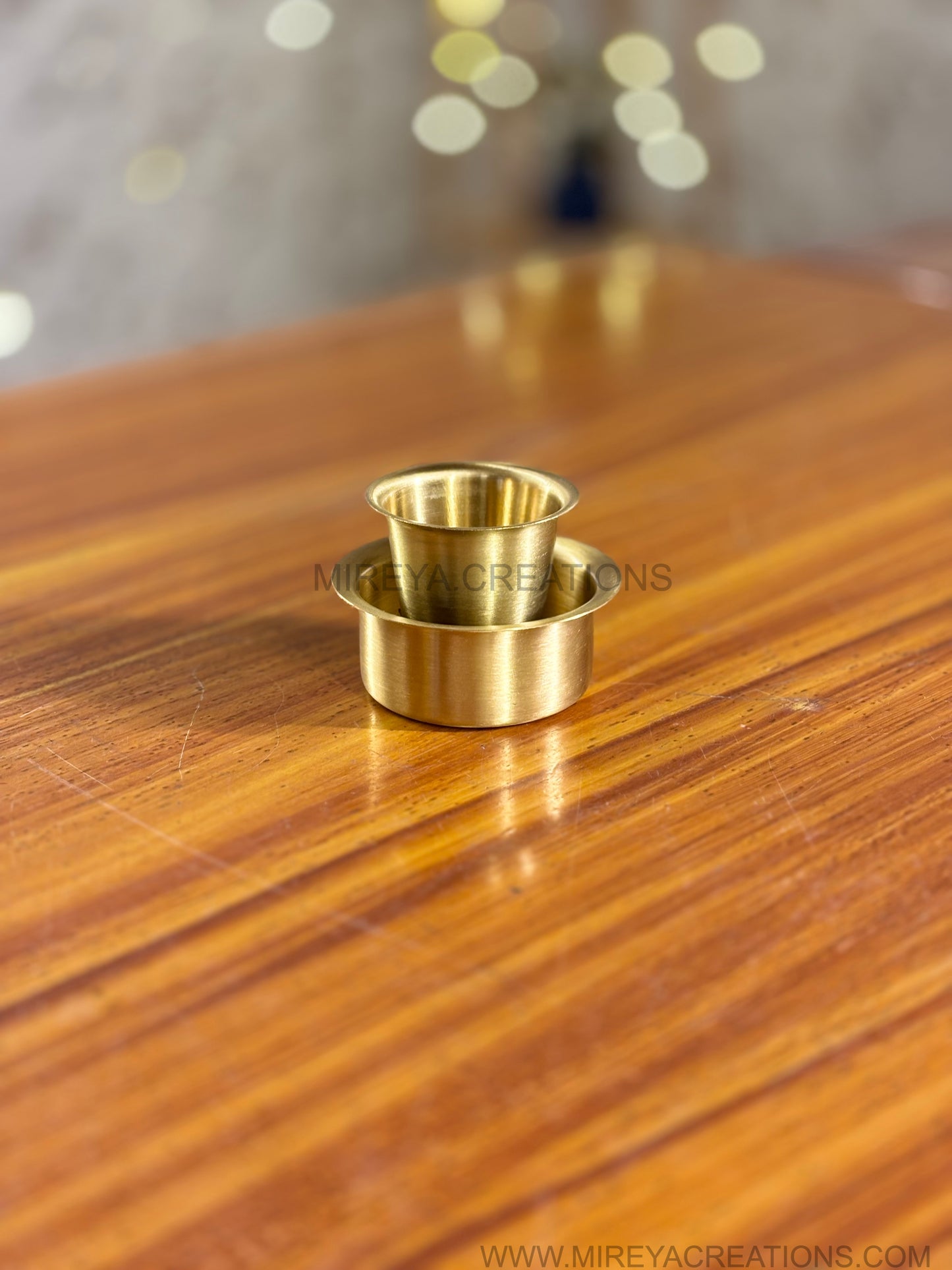 Mini Brass Dabara Tumbler Coffee Set Return Gift | Filter Coffee Gift Set with Bean Potli in Mint Floral Box | Wedding & Housewarming Favor Under ₹600