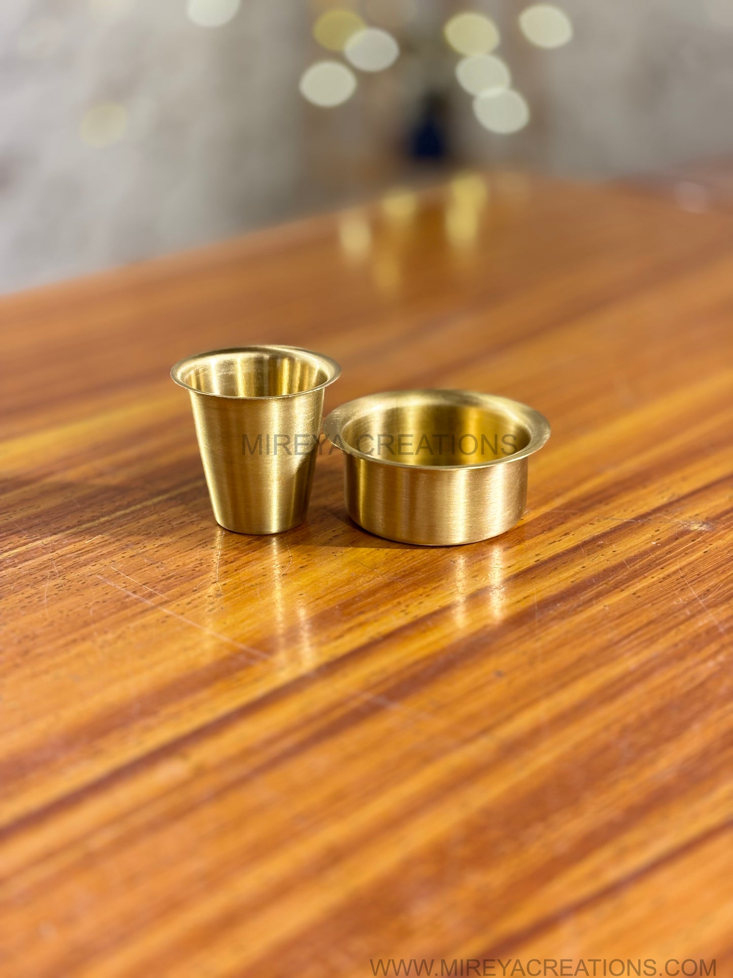 Mini Brass Dabara Tumbler Coffee Set Return Gift | Filter Coffee Gift Set with Bean Potli in Mint Floral Box | Wedding & Housewarming Favor Under ₹600