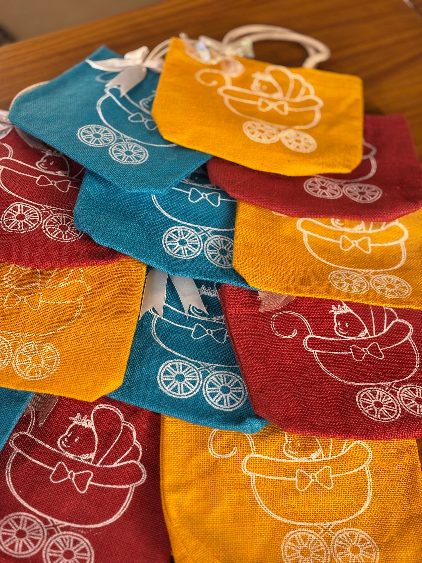 Baby Shower Jute Bags | Customisable Jute Return Gift | Affordable Baby Shower Favor Under Rs.150