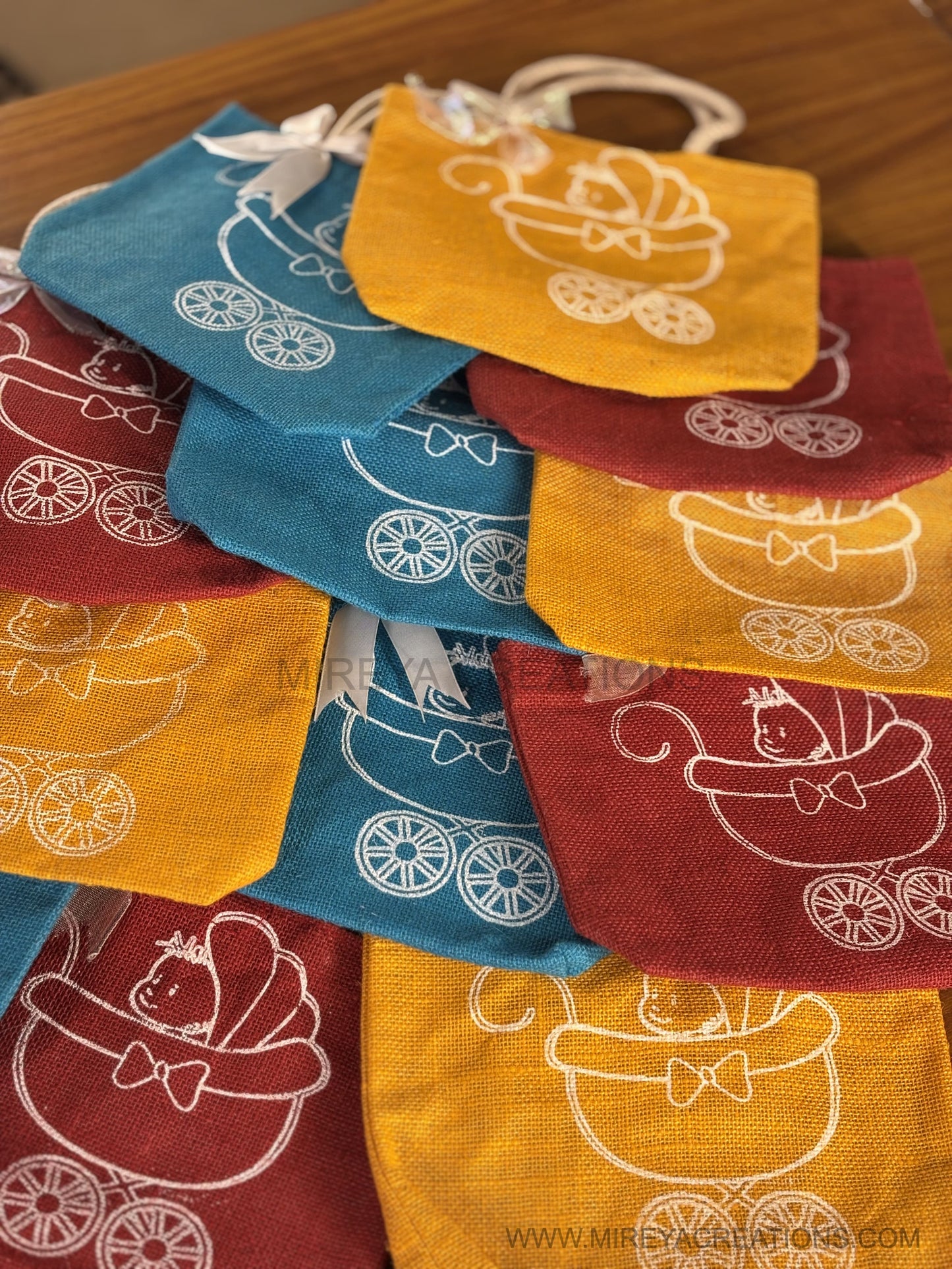 Baby Shower Jute Bags | Customisable Jute Return Gift | Affordable Baby Shower Favor Under Rs.150