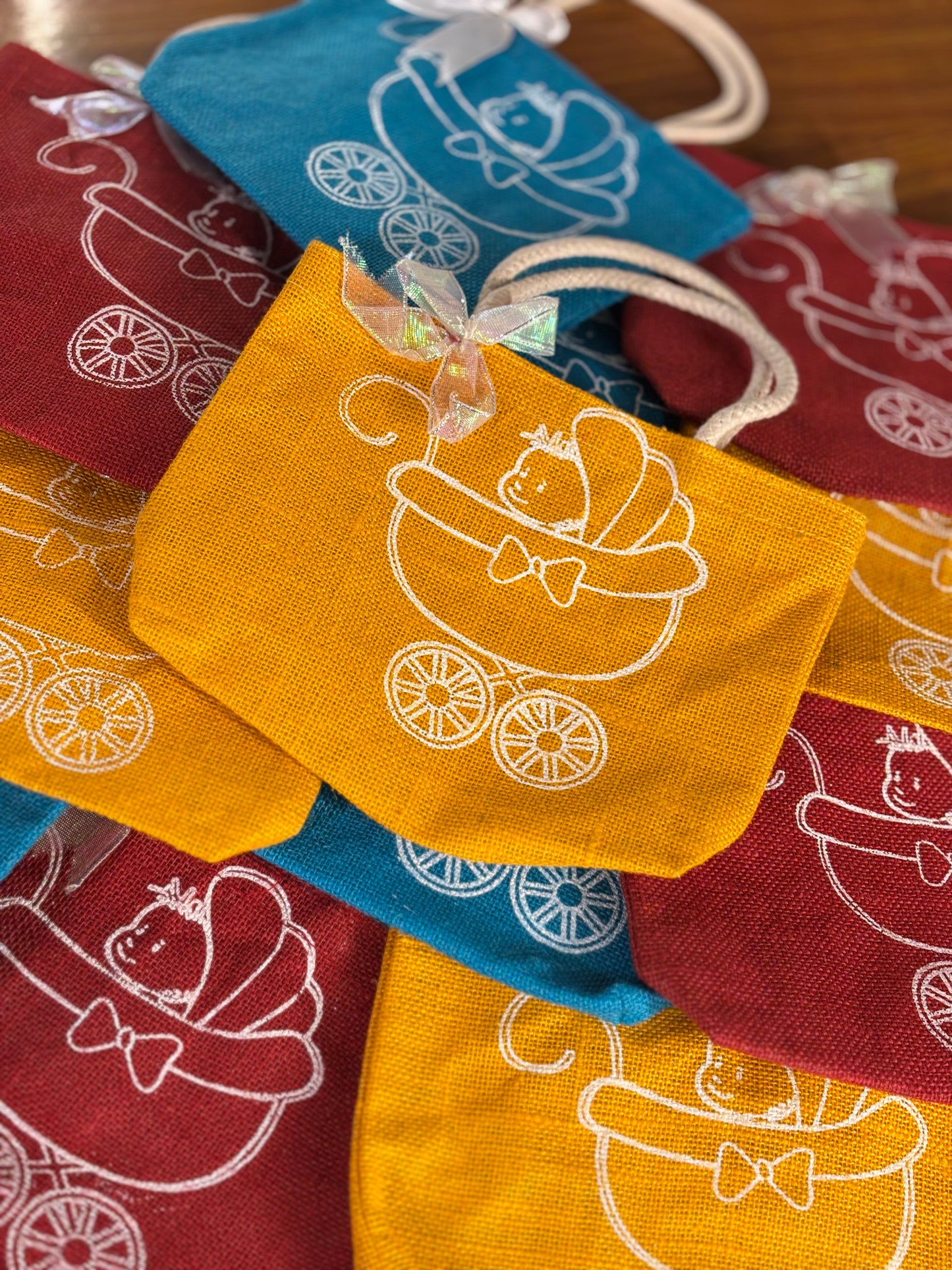 Baby Shower Jute Bags | Customisable Jute Return Gift | Affordable Baby Shower Favor Under Rs.150
