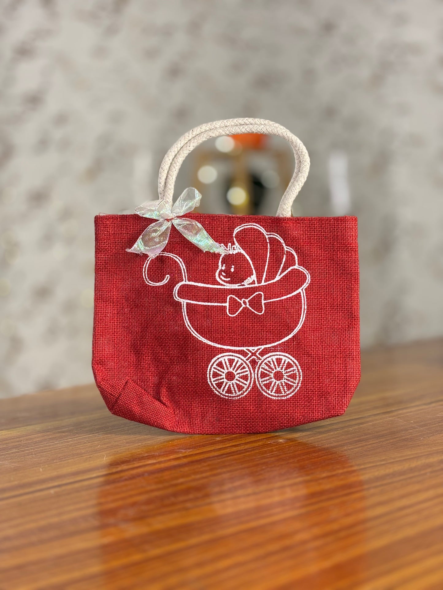 Baby Shower Jute Bags | Customisable Jute Return Gift | Affordable Baby Shower Favor Under Rs.150