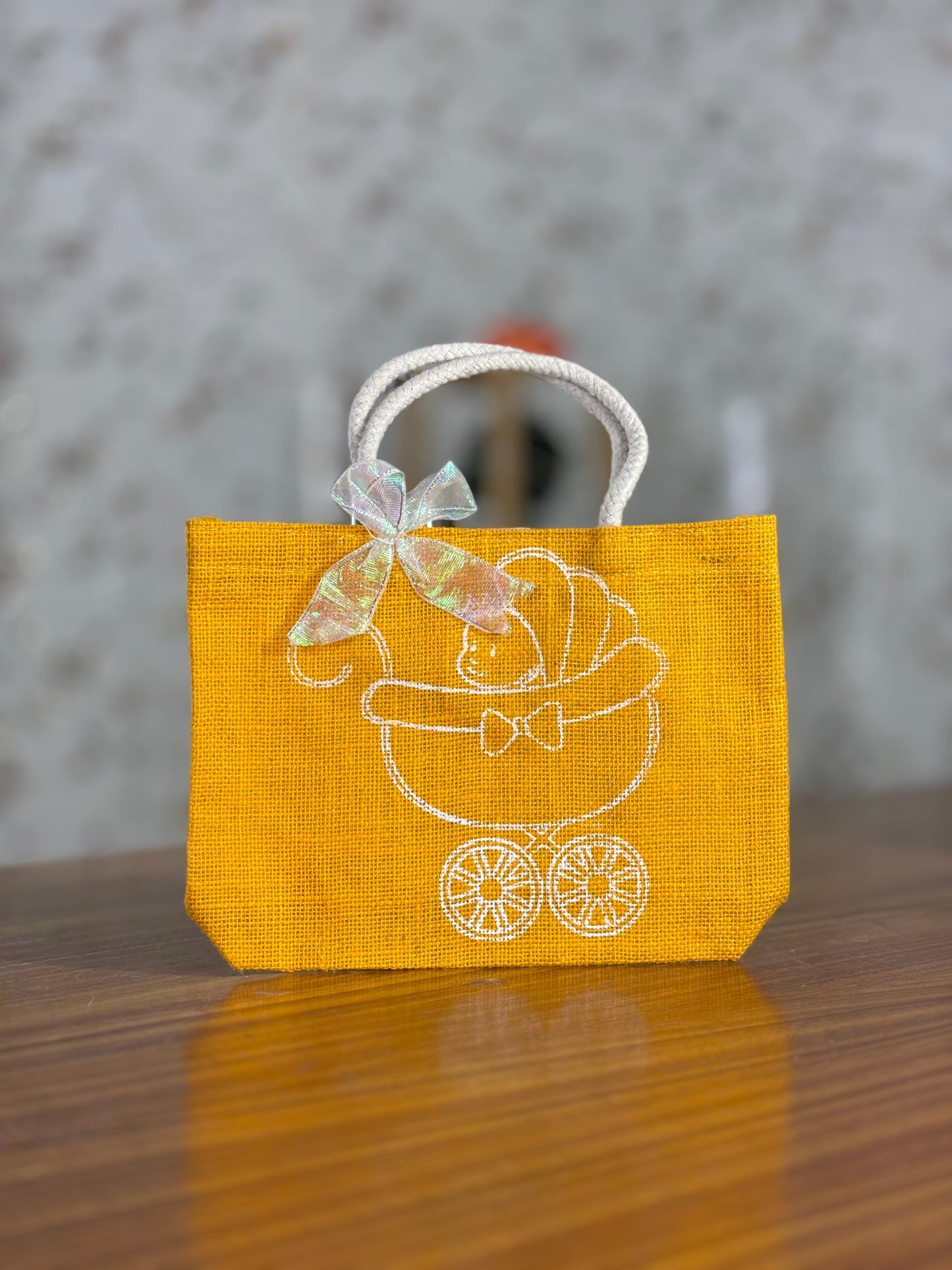 Baby Shower Jute Bags | Customisable Jute Return Gift | Affordable Baby Shower Favor Under Rs.150
