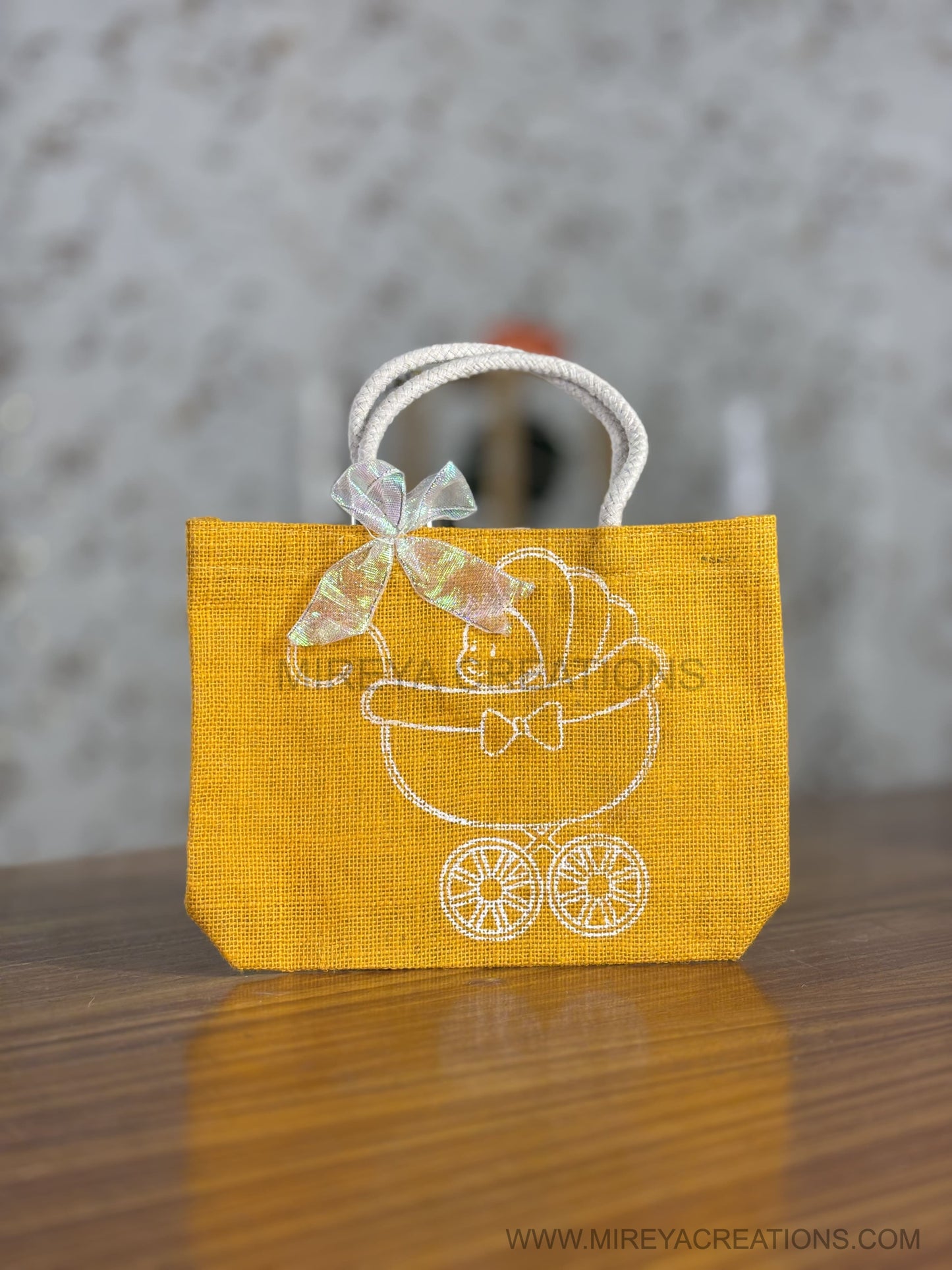 Baby Shower Jute Bags | Customisable Jute Return Gift | Affordable Baby Shower Favor Under Rs.150