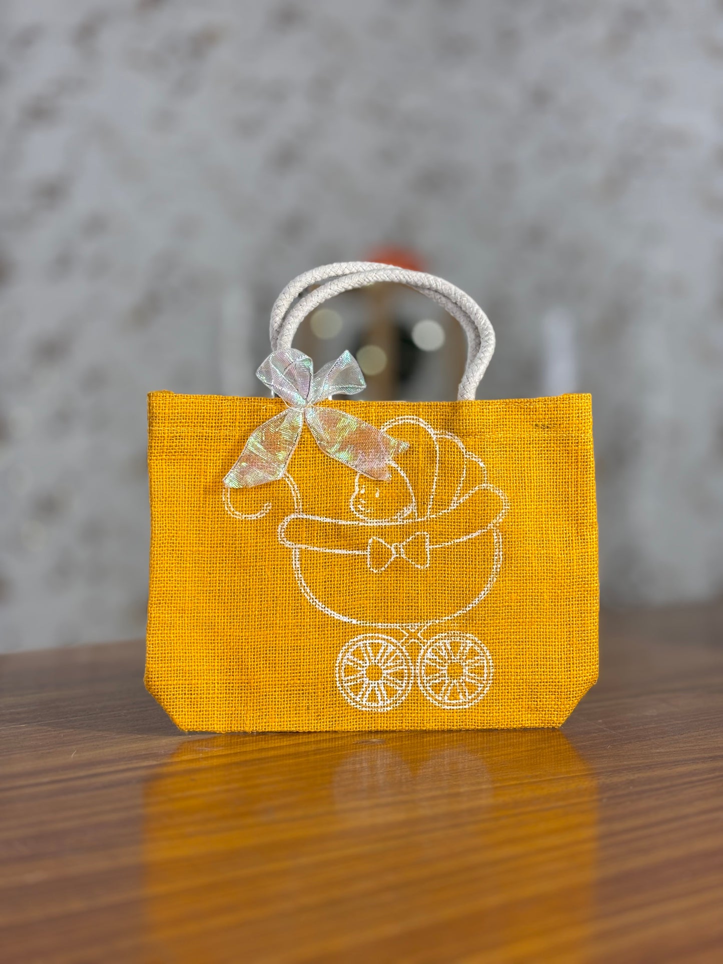 Baby Shower Jute Bags | Customisable Jute Return Gift | Affordable Baby Shower Favor Under Rs.150