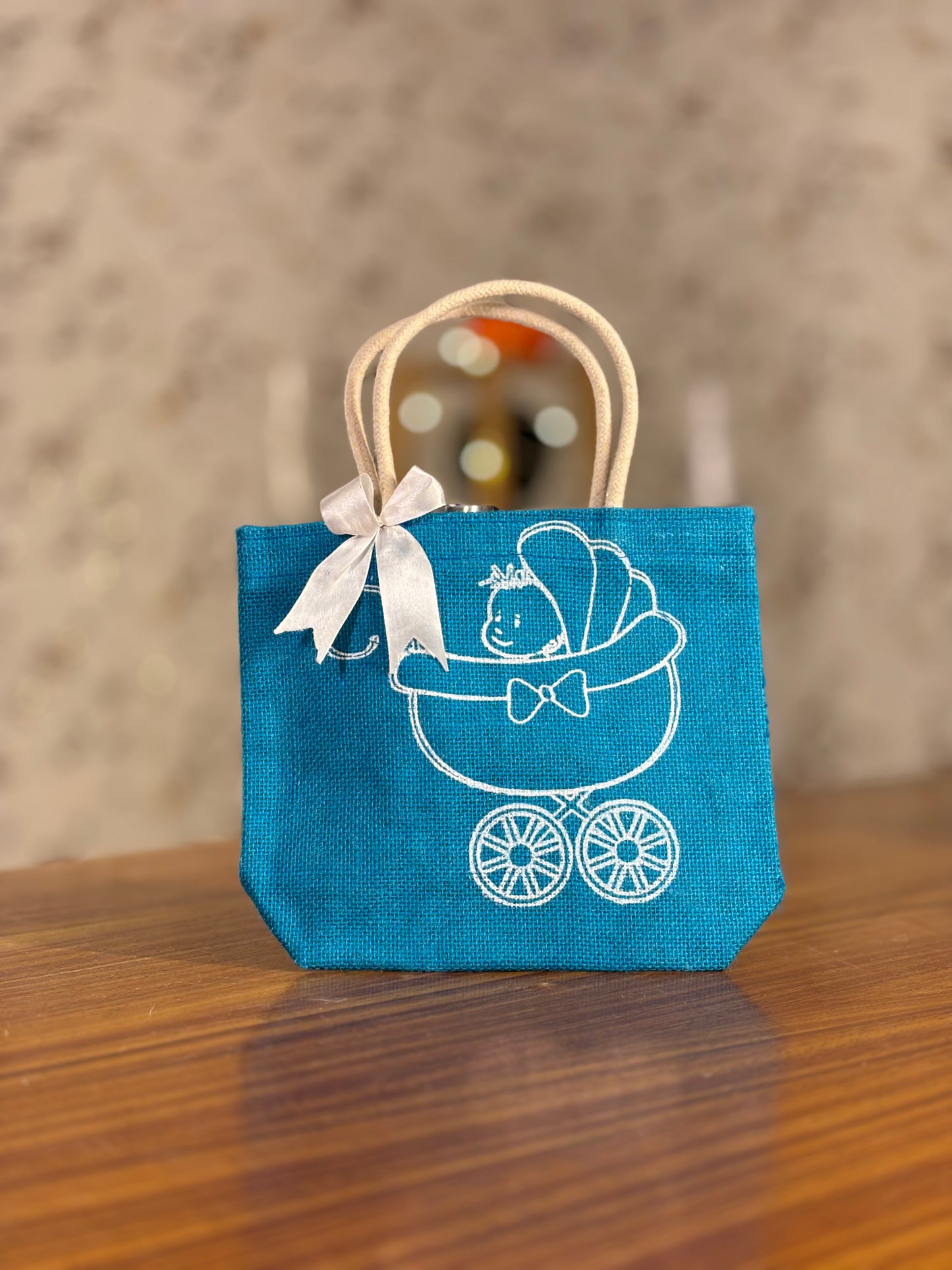 Baby Shower Jute Bags | Customisable Jute Return Gift | Affordable Baby Shower Favor Under Rs.150