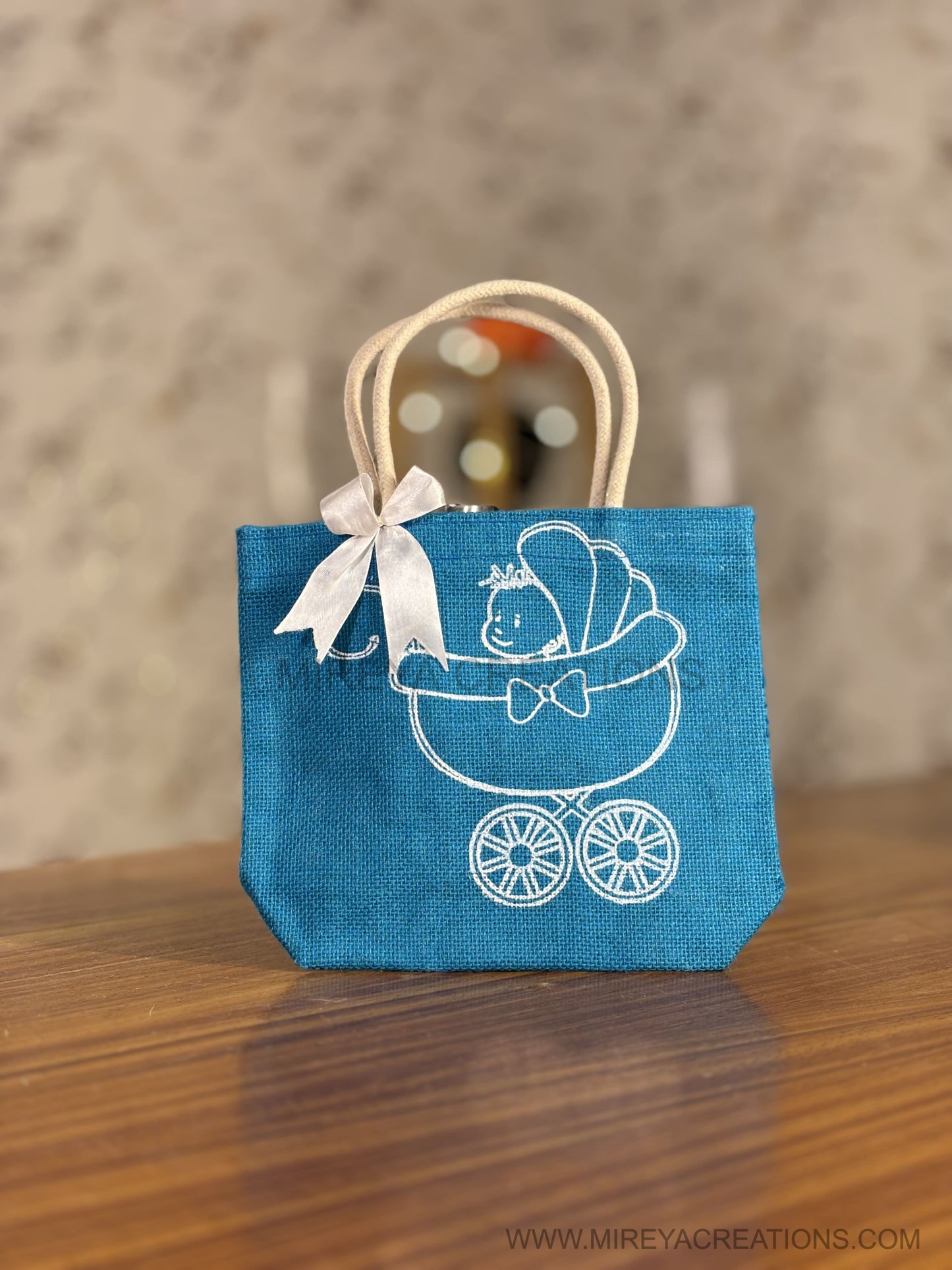 Baby Shower Jute Bags | Customisable Jute Return Gift | Affordable Baby Shower Favor Under Rs.150