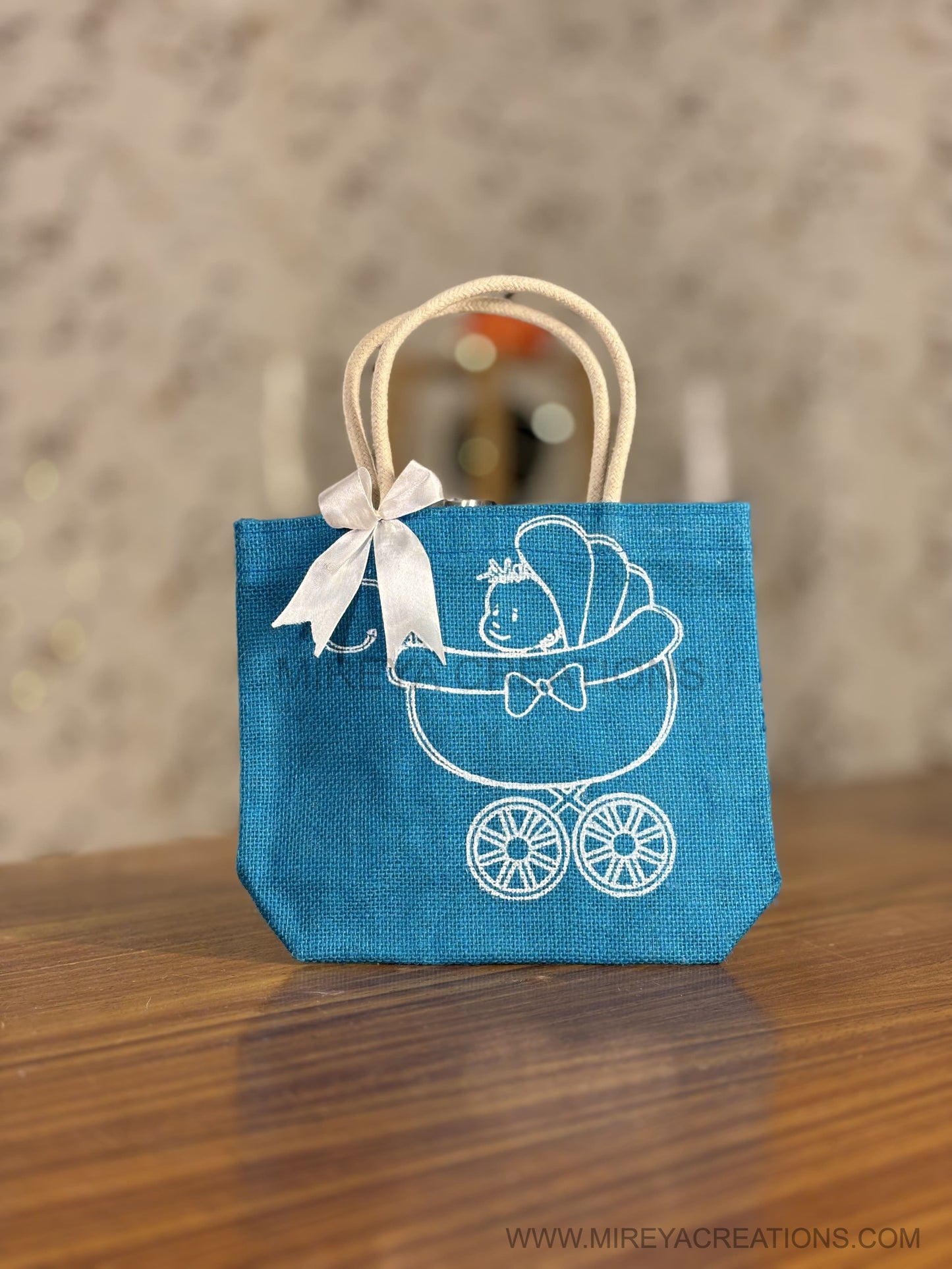 Baby Shower Jute Bags | Customisable Jute Return Gift | Affordable Baby Shower Favor Under Rs.150