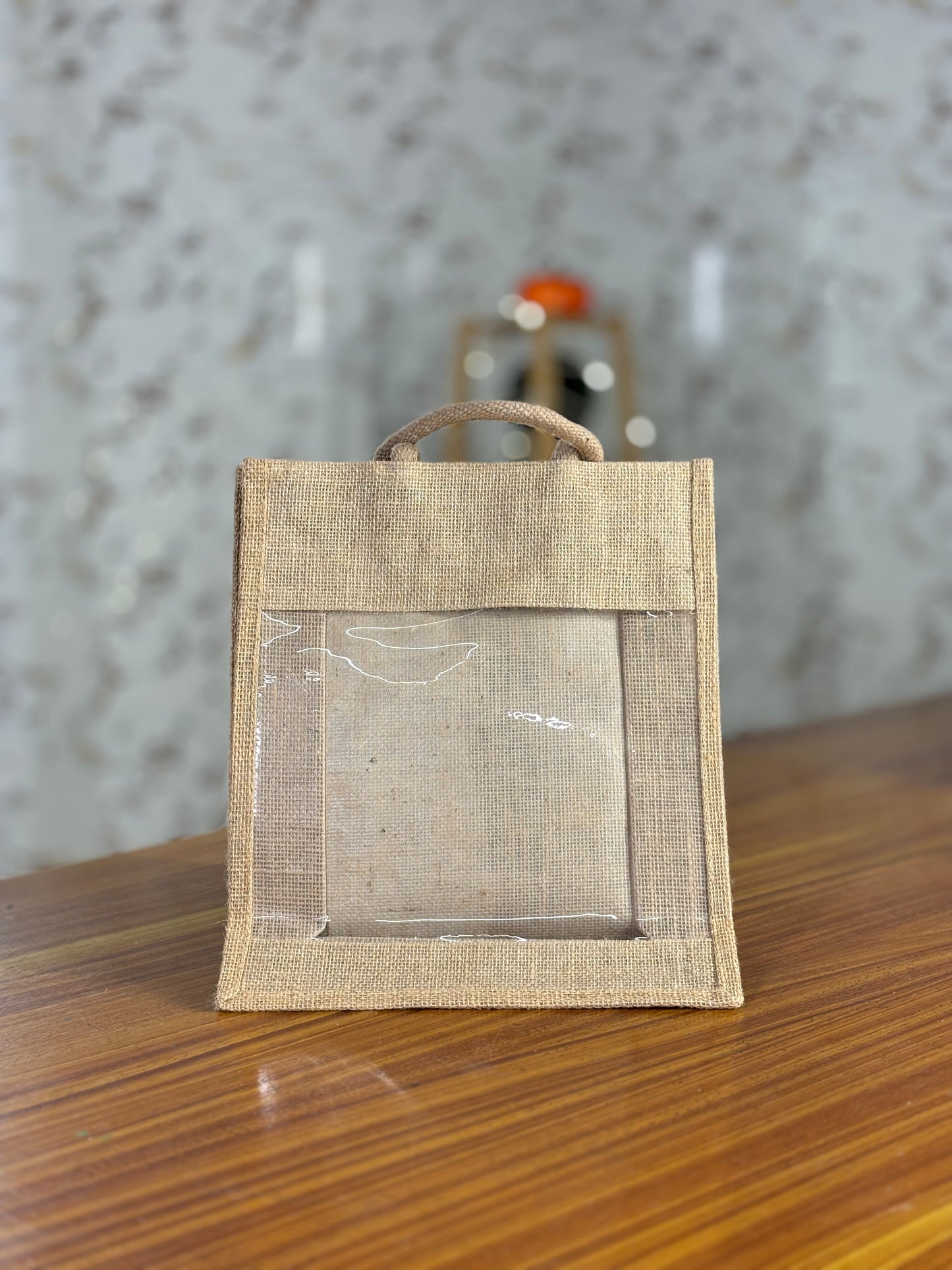 Plain Jute Bag with Transparent Window | Eco-Friendly Return Gift Bag | Wedding & Corporate Favor