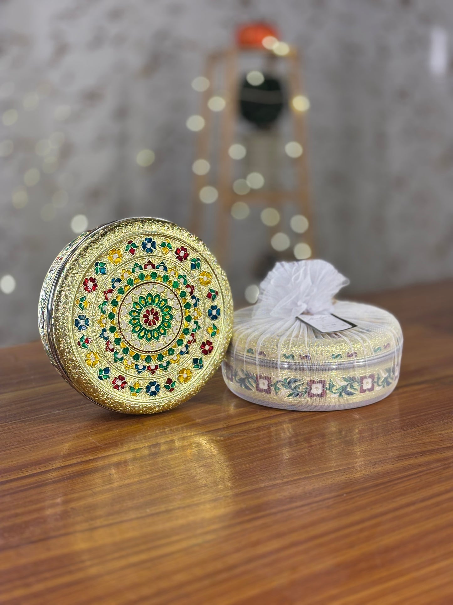 8 Inch Meenakari Box Return Gift | Decorative Meenakari Storage Box | Wedding & Festive Favor Under ₹500